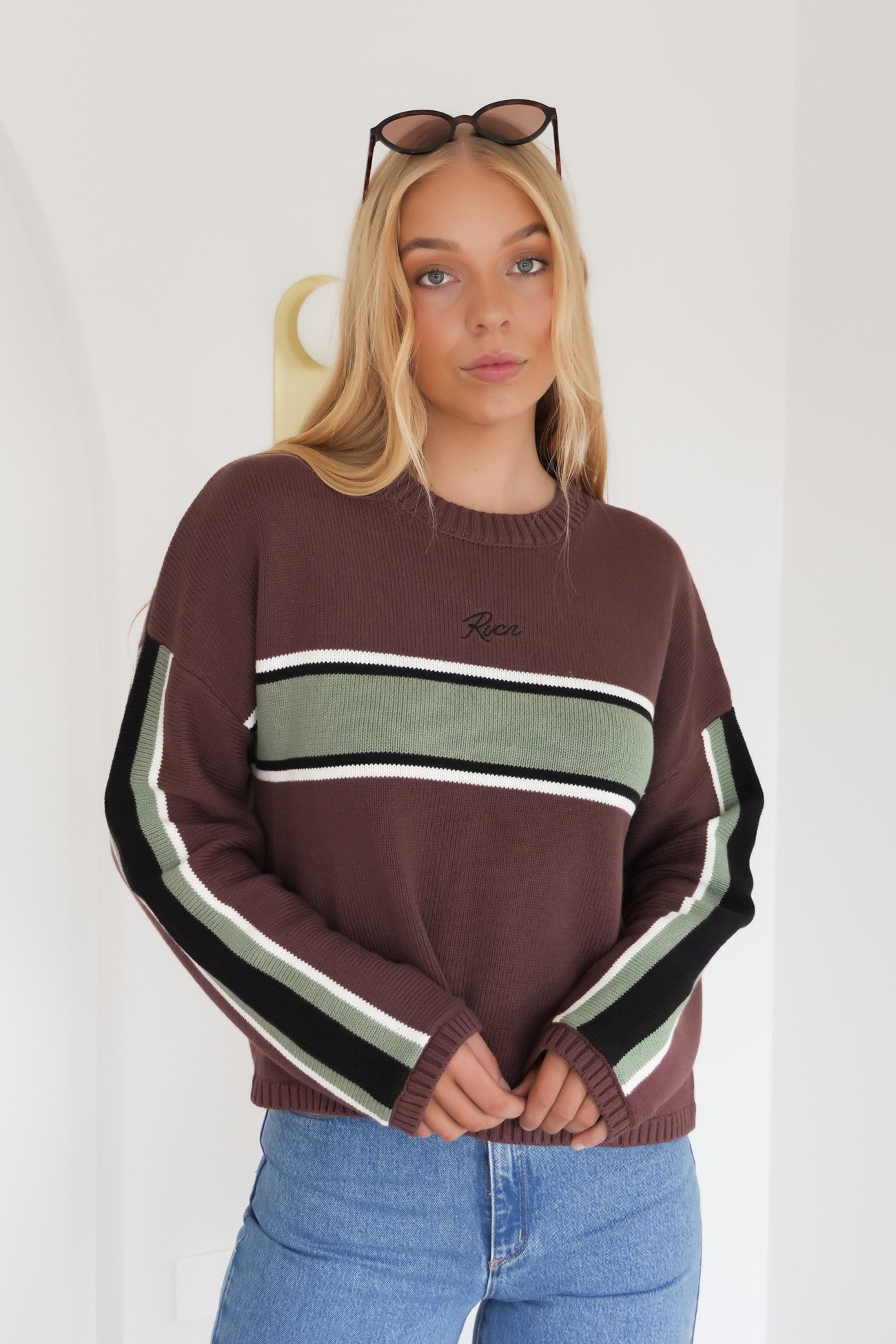 Ivy Stripe Sweater Terra Brown