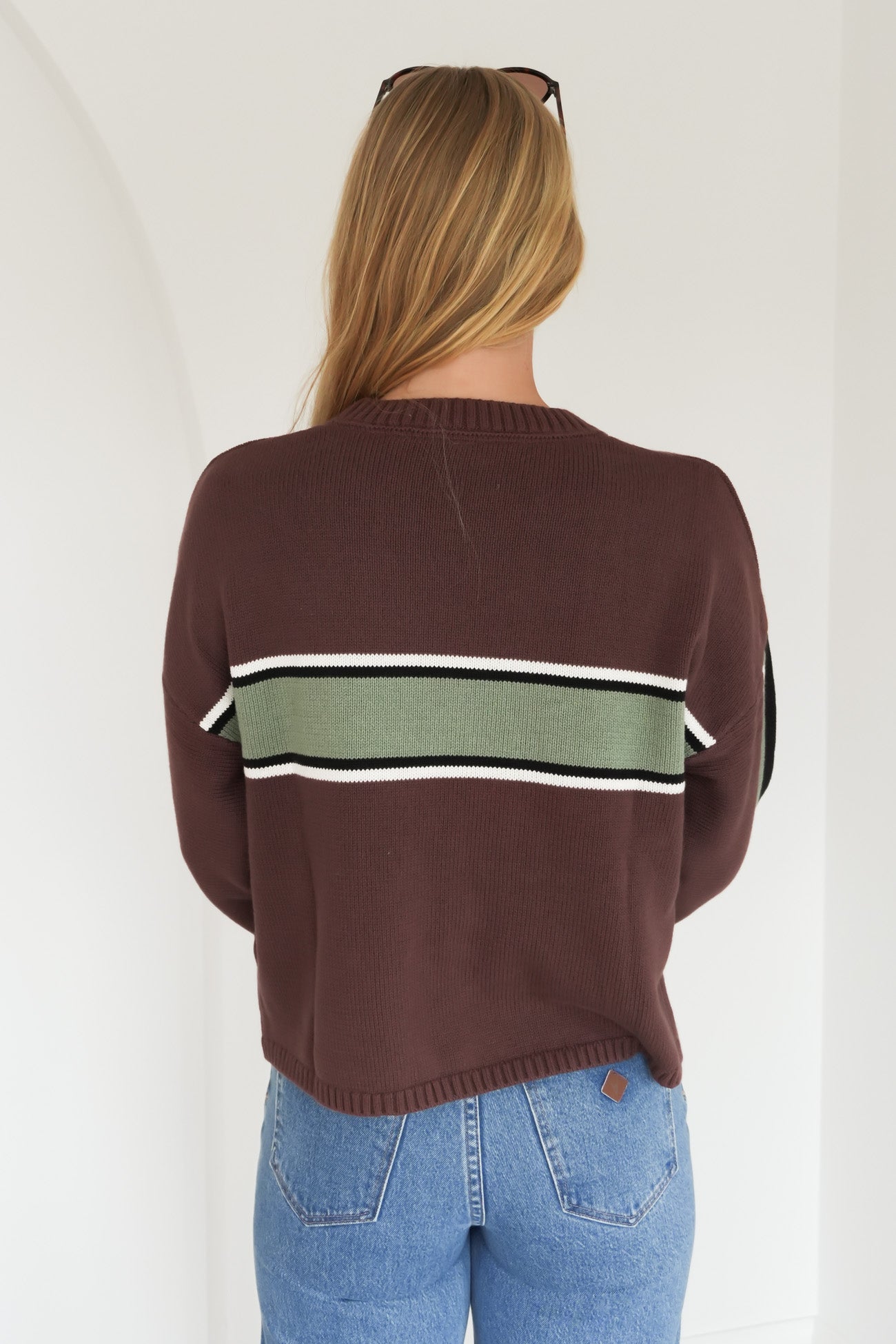 Ivy Stripe Sweater Terra Brown