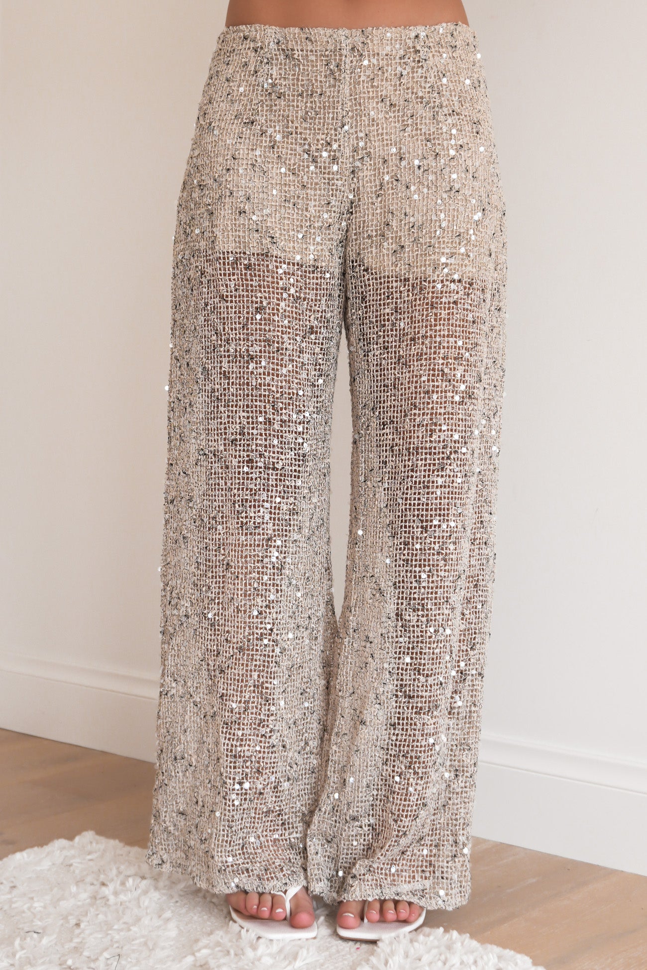 Jacinda Sequin Pant Beige