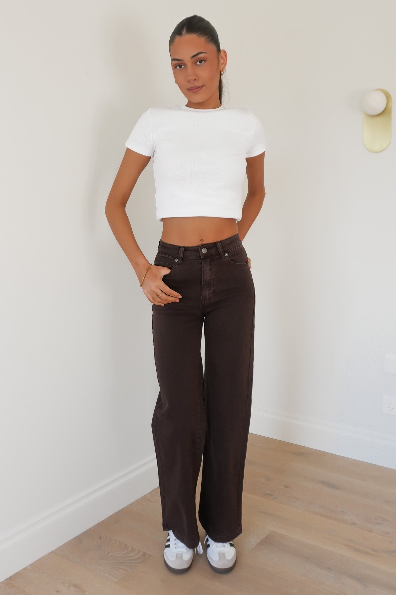 Jacqui Wide Leg Jean Brown
