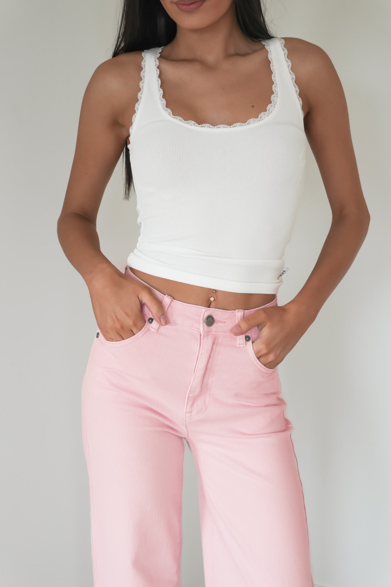Jacqui Wide Leg Jean Pink