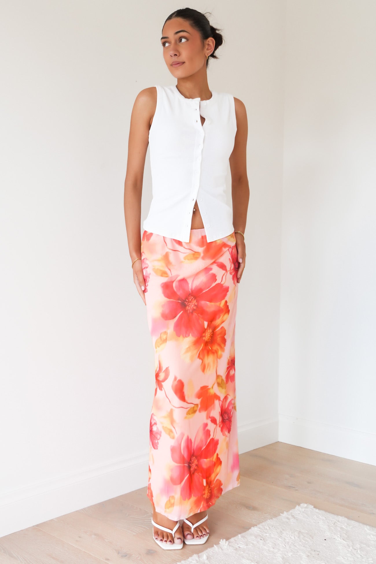 Jamey Maxi Skirt Pink Floral