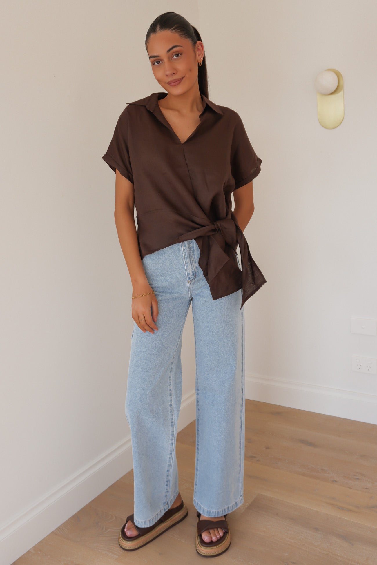 Janelle Tie Top Chocolate