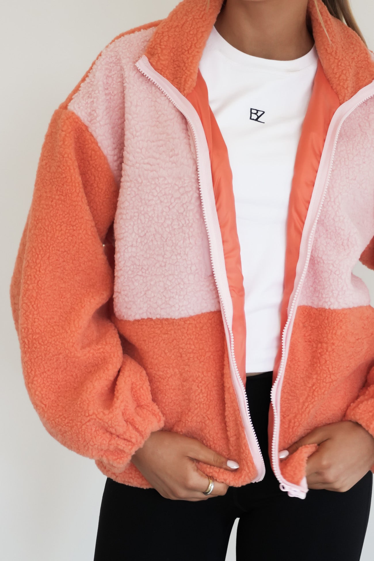 Jayne Fleece Jacket Pink Orange