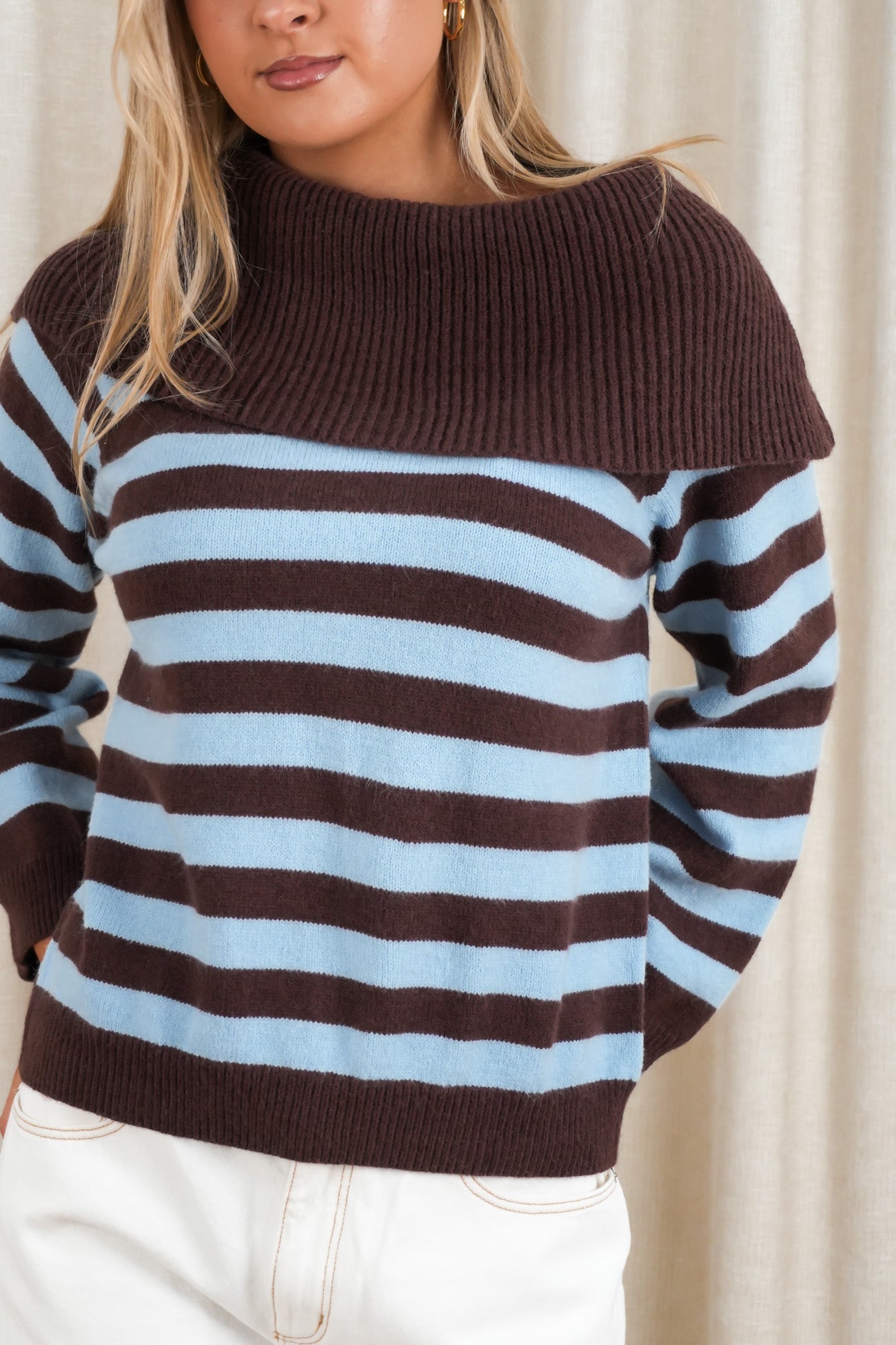 Jayne Knit Jumper Blue Chocolate