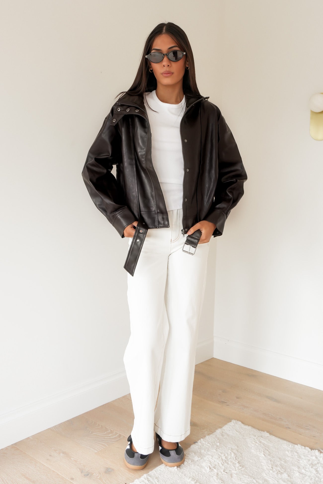 Jaynee Funnel Neck Jacket Chocolate