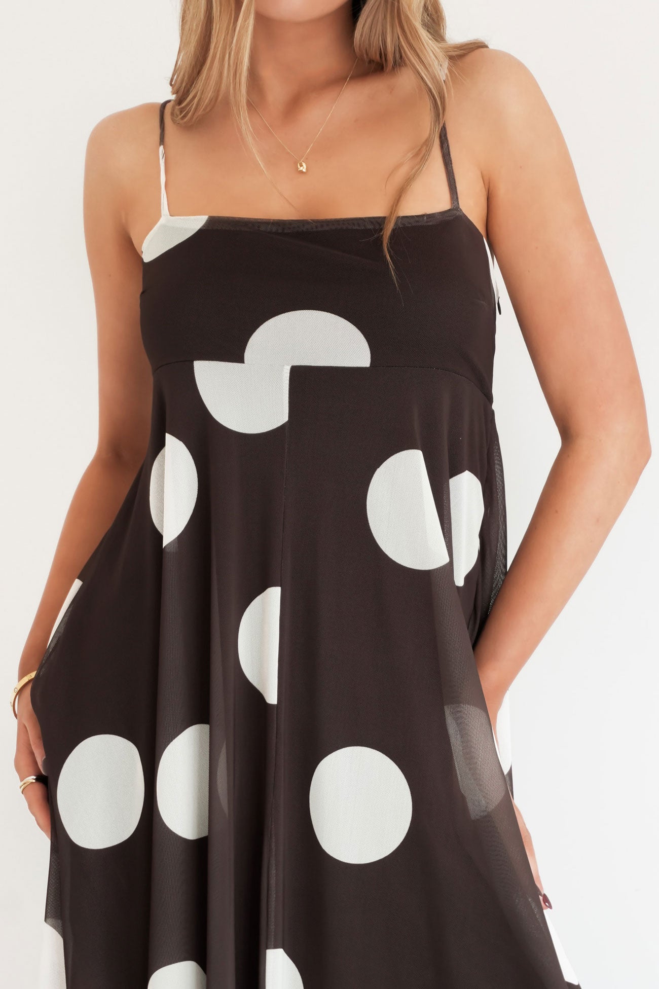 Jeane Maxi Dress Chocolate Polka Dot