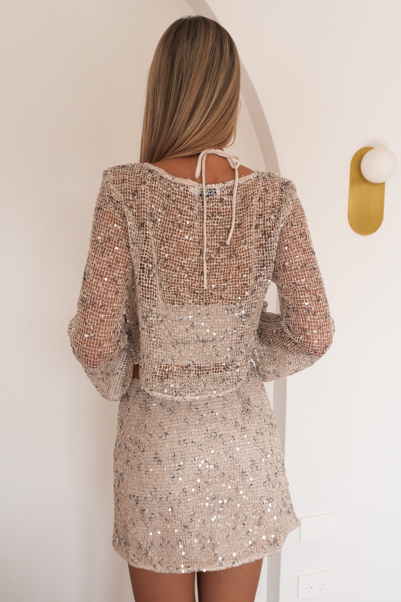Jemma Sequin Set Beige