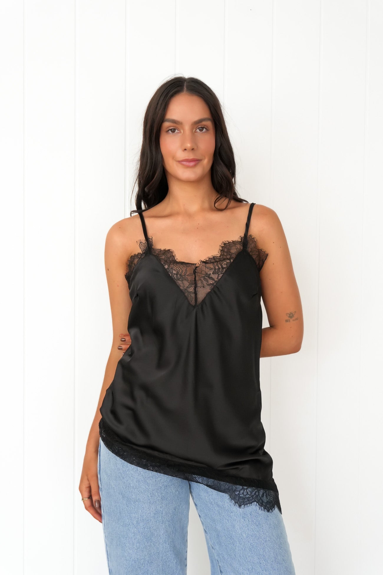 Jenna Lace Cami Black