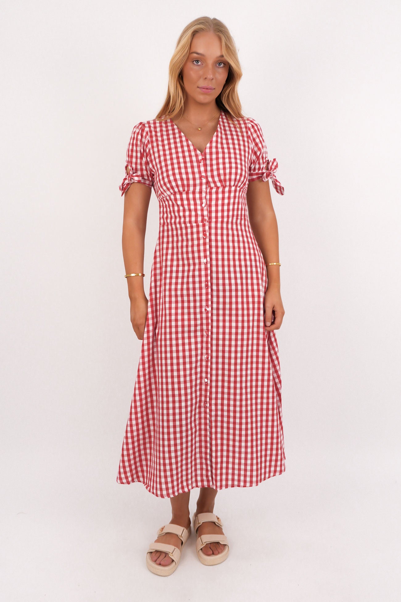 Jessa Midi Dress Red Gingham