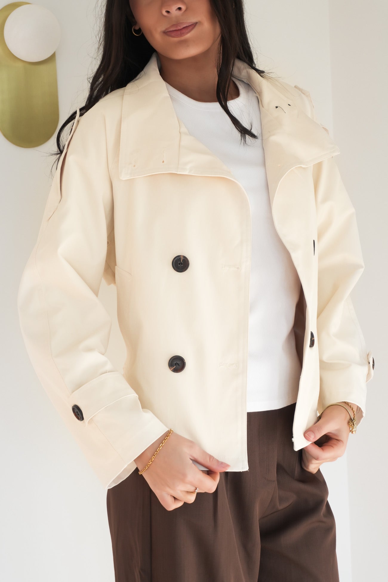 Jessica Crop Trench Beige