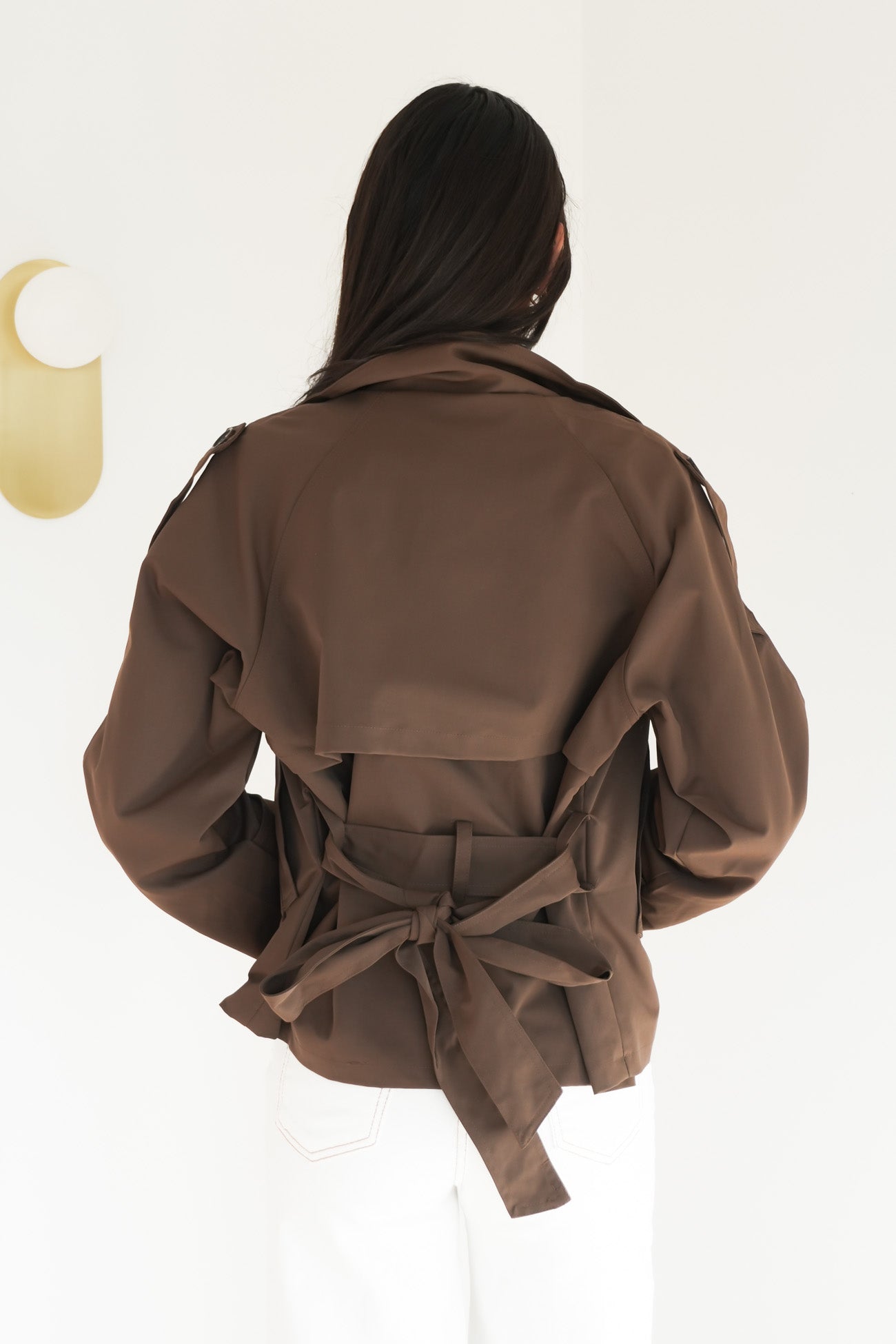 Jessica Crop Trench Chocolate