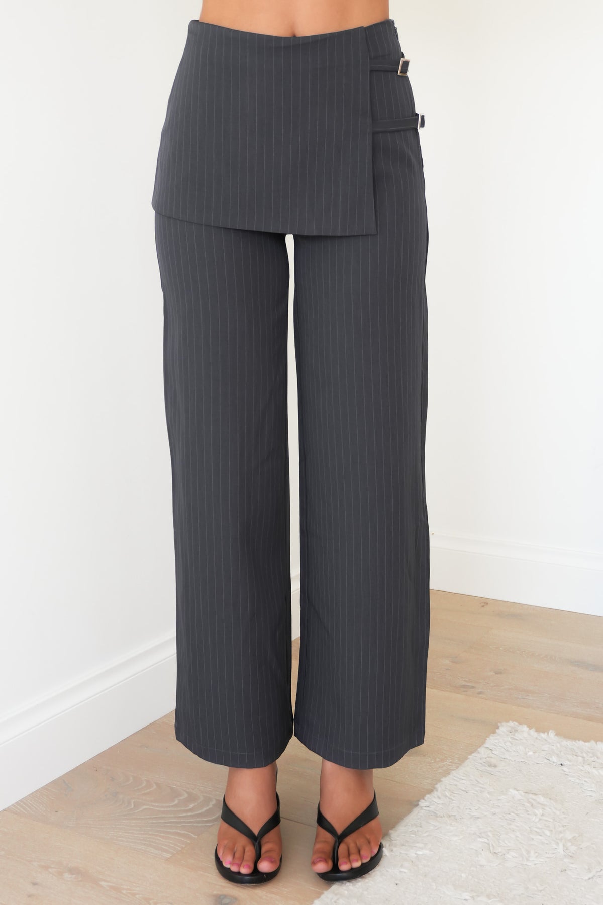 Jessilee Pant Grey Pinstripe