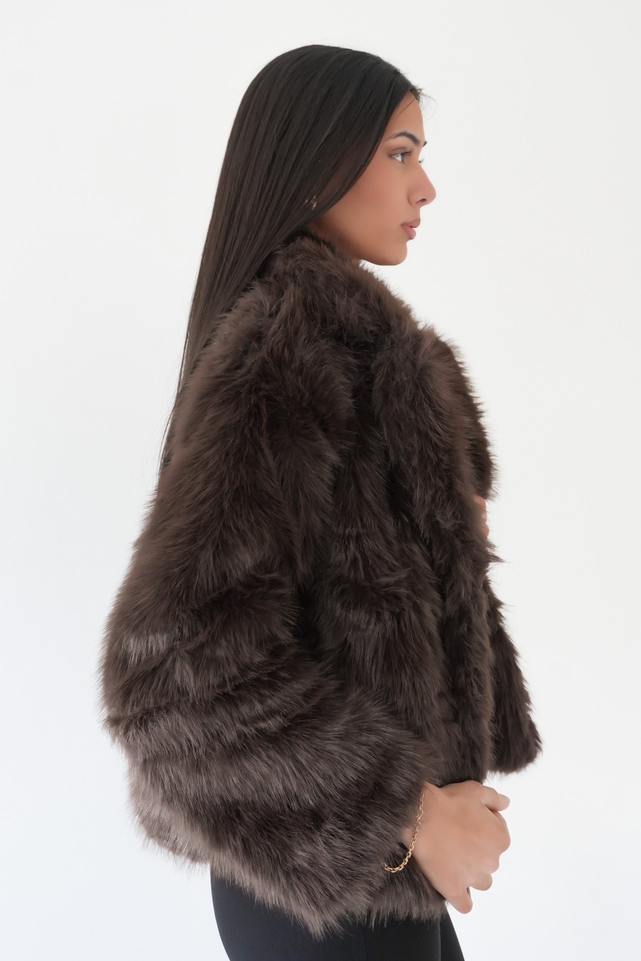 Jessy Faux Fur Coat Chocolate