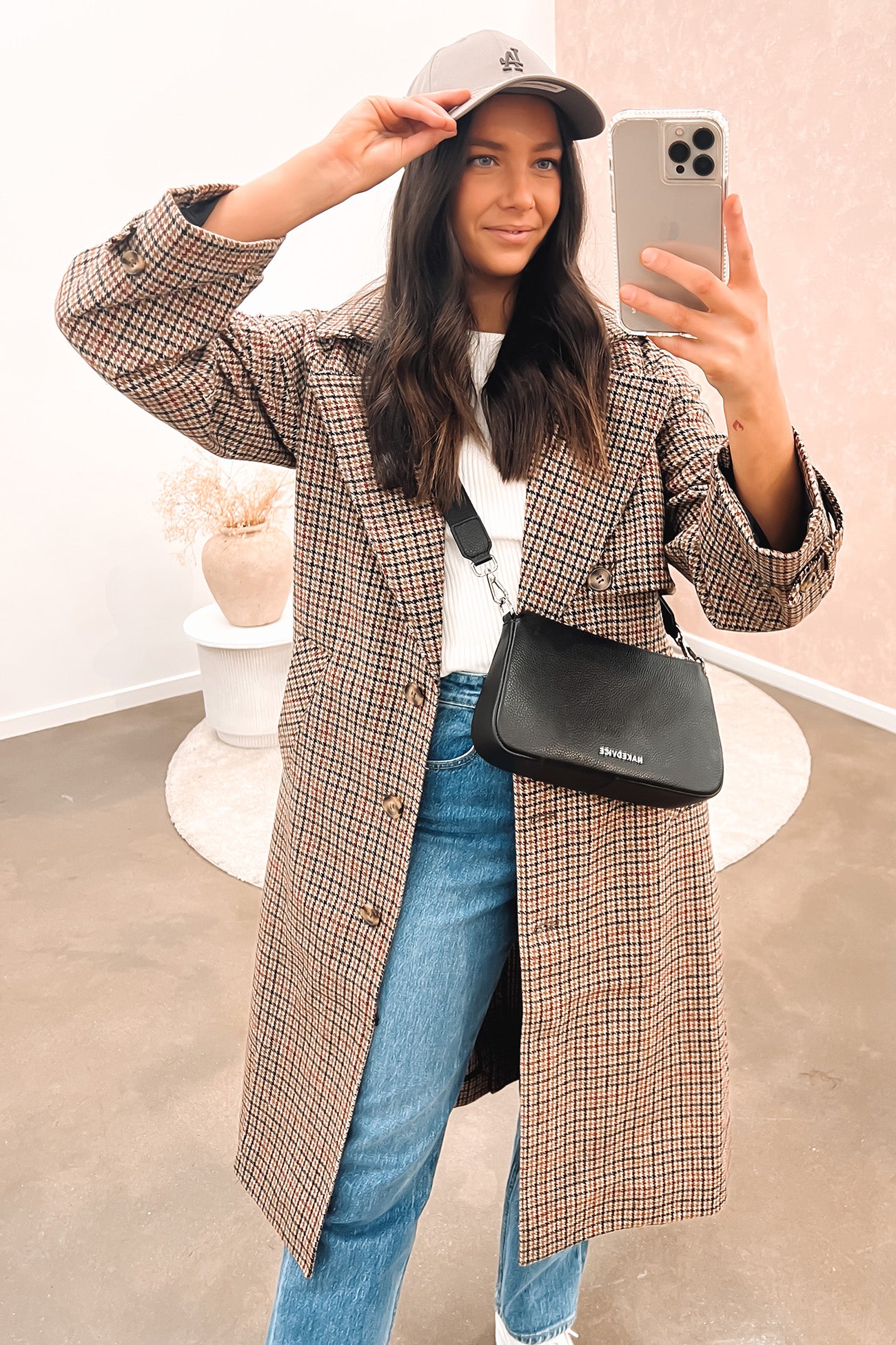 Joie Trench Tan Check