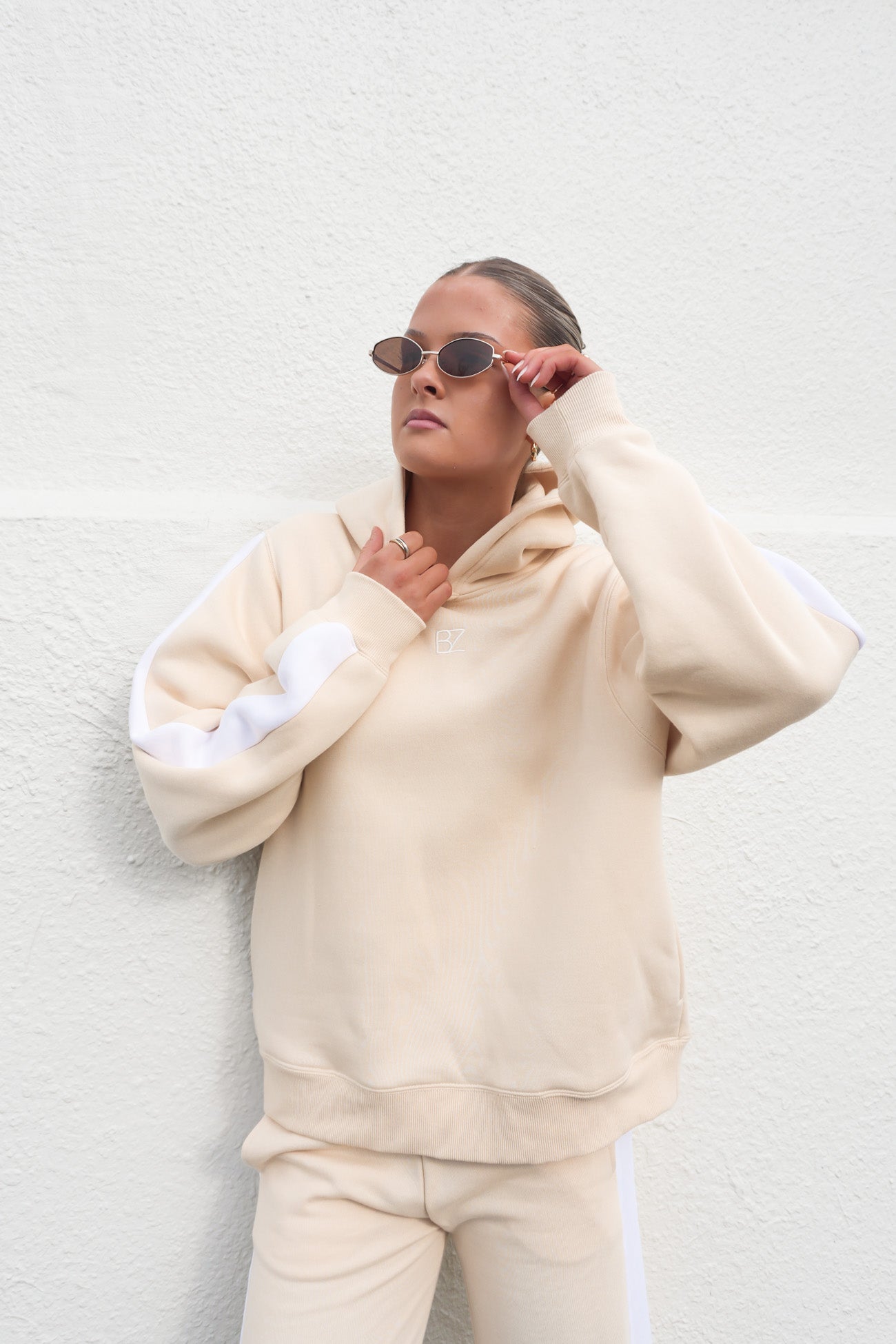 Journey Stripe Hoody Beige