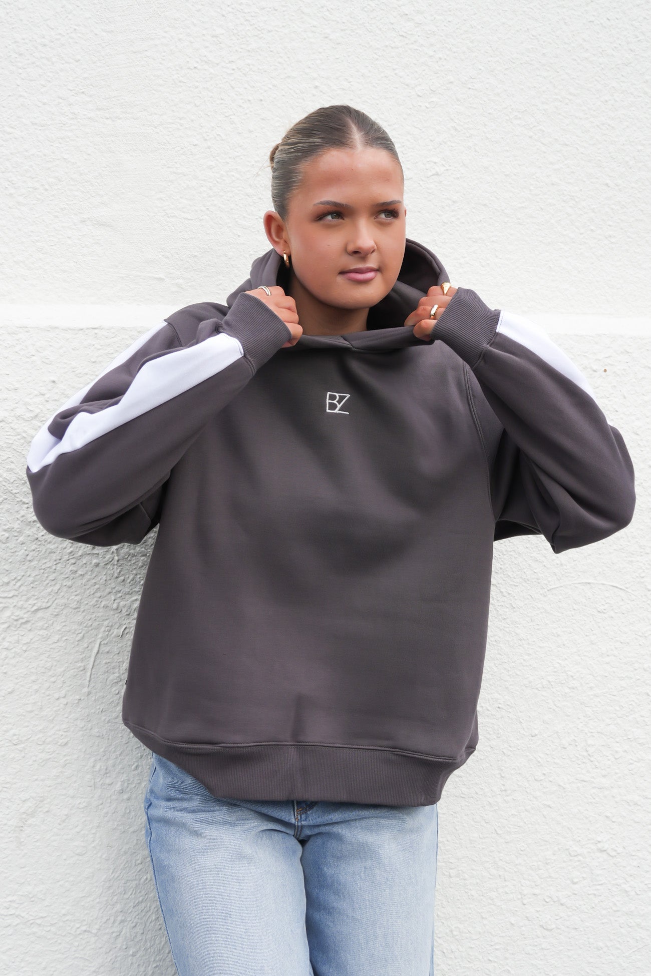 Journey Stripe Hoody Charcoal