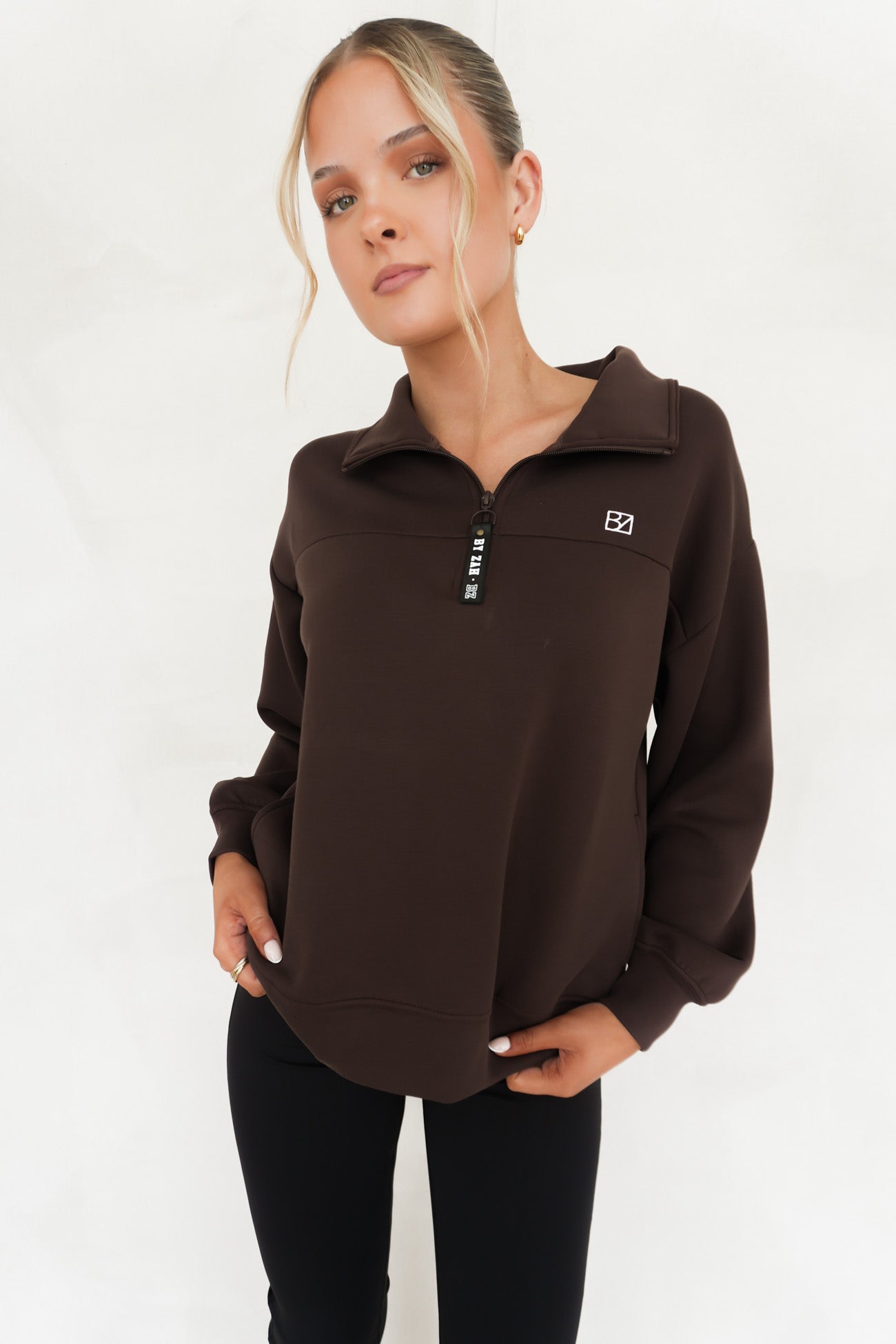 Jules Quarter Zip Chocolate