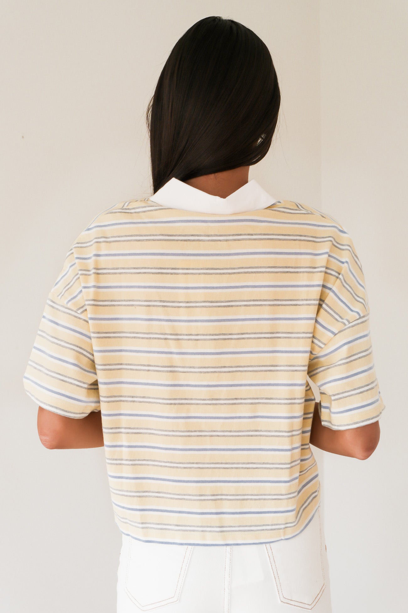 Junie Stripe Rugby Tee Yellow