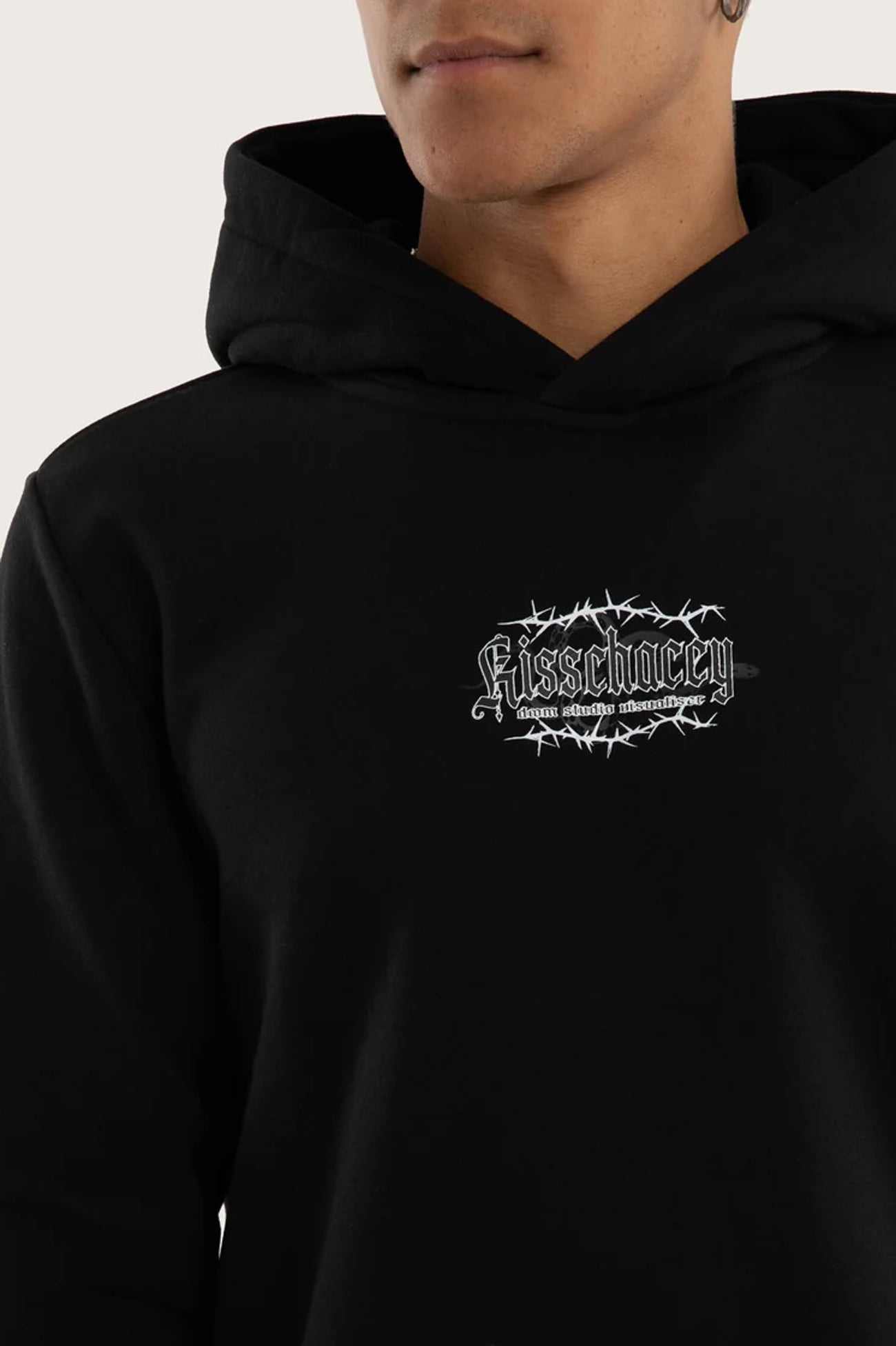 Risen Dual Curved Hoodie Jet Black