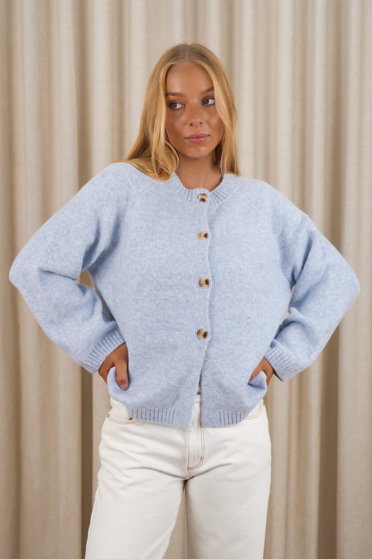 Karlia Cardigan Powder Blue