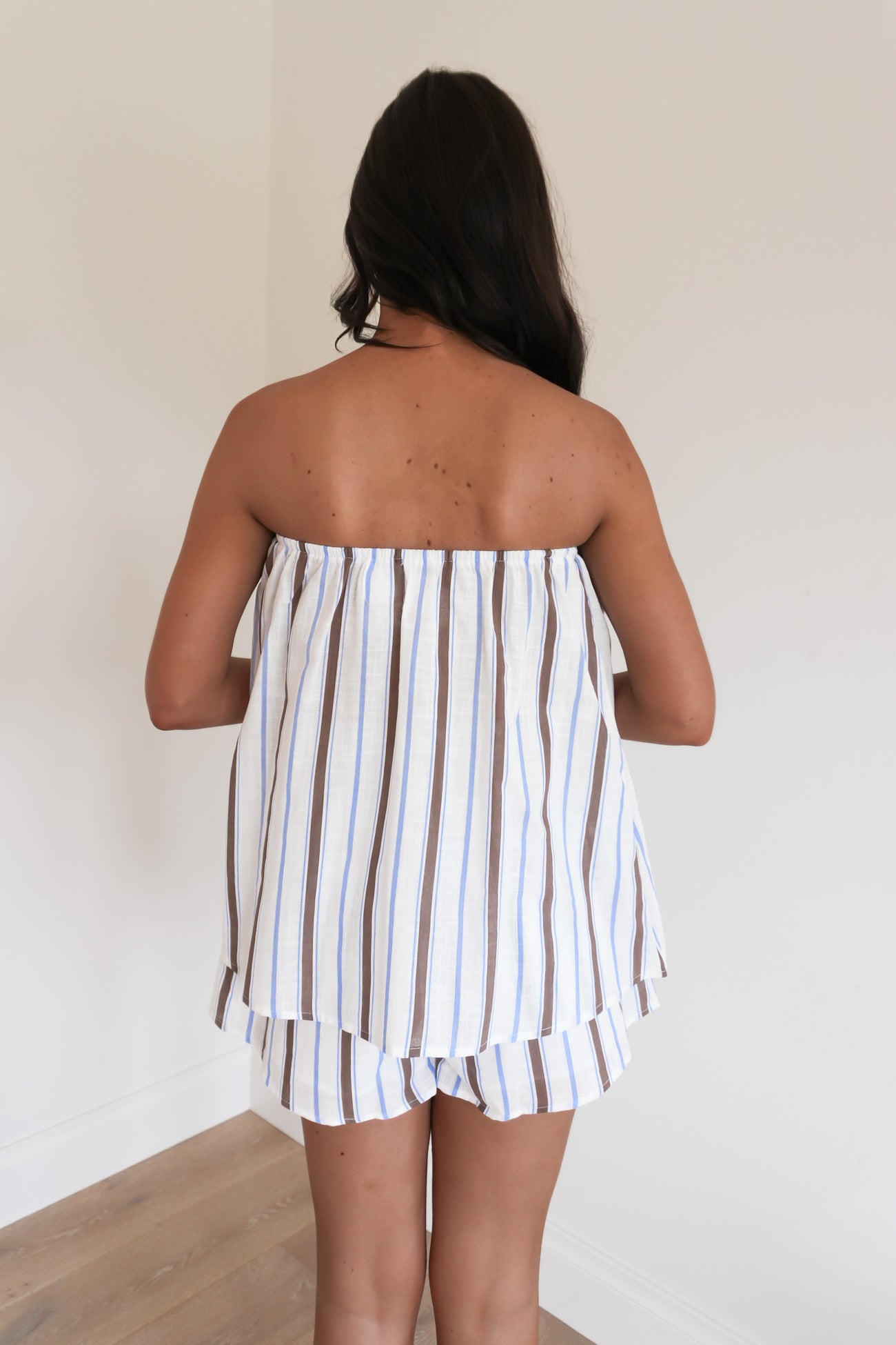 Karlie Set Chocolate Blue Stripe