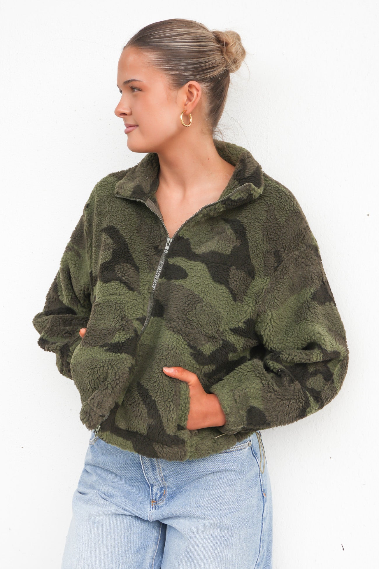 Karrie Sherpa Jacket Camo