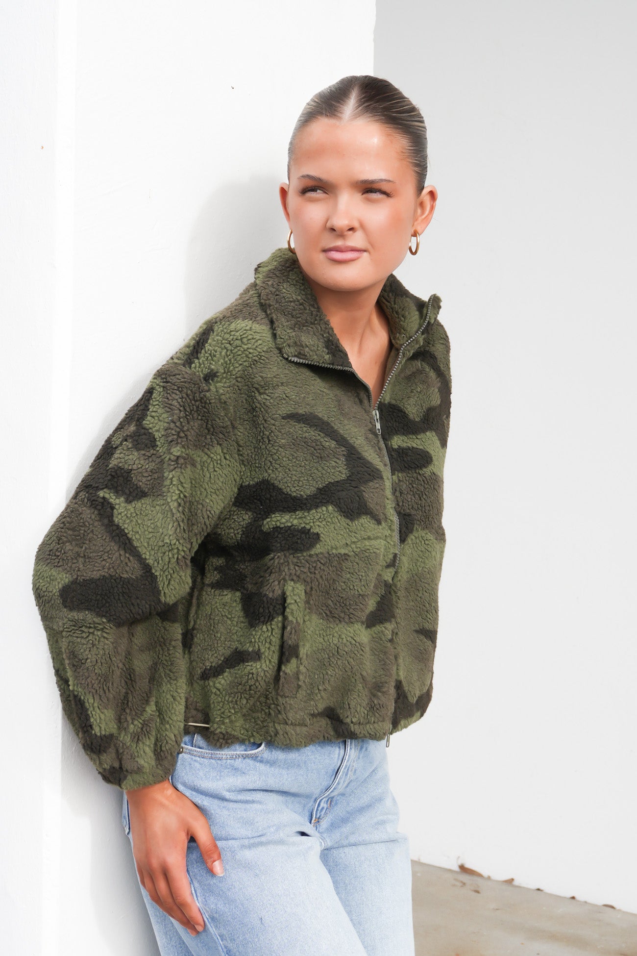Karrie Sherpa Jacket Camo