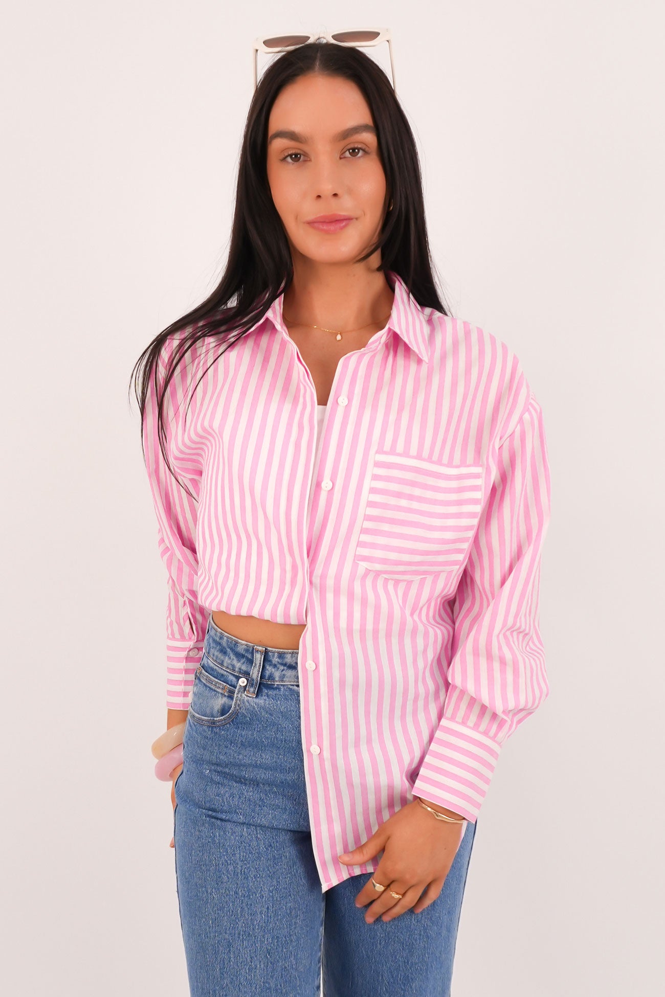 Kayla Shirt Pink Stripe