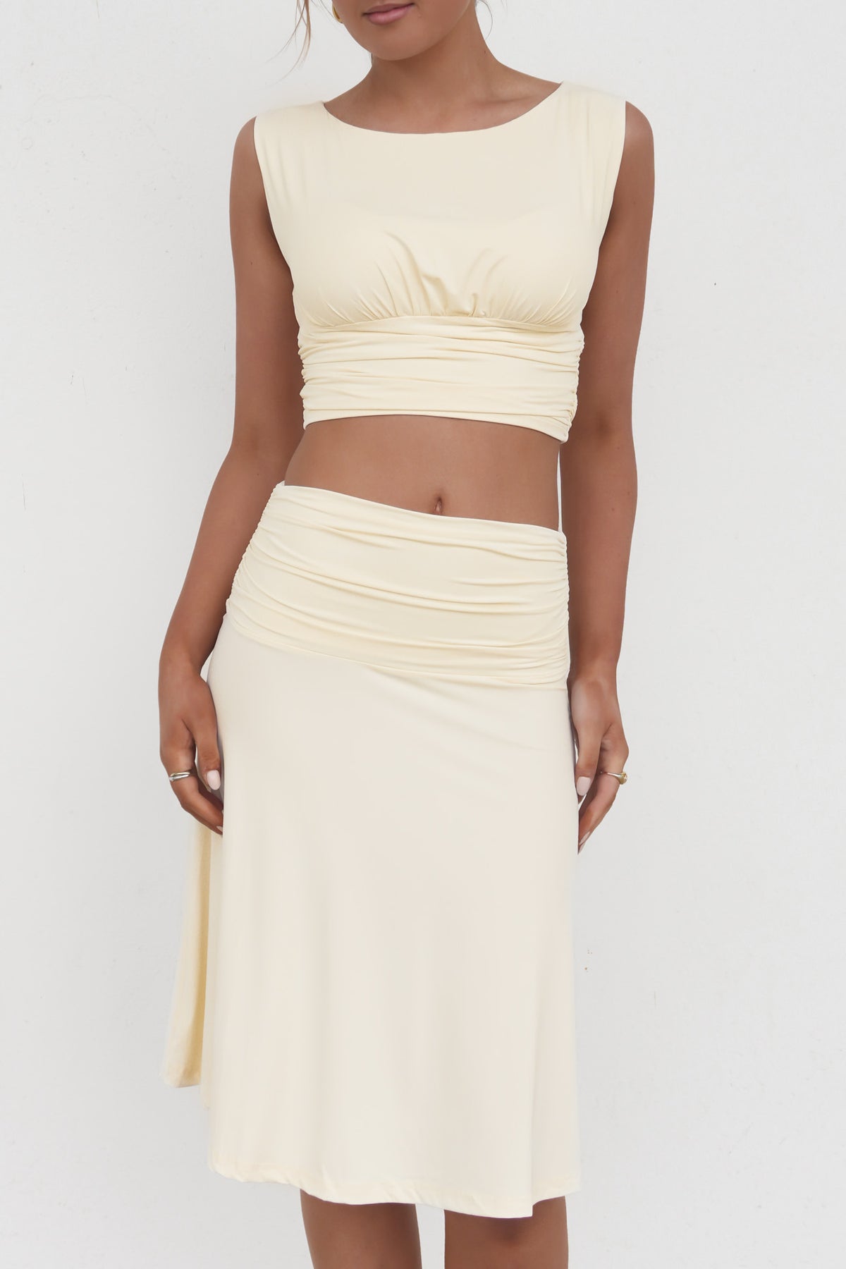 Kaylene Midi Skirt Ivory