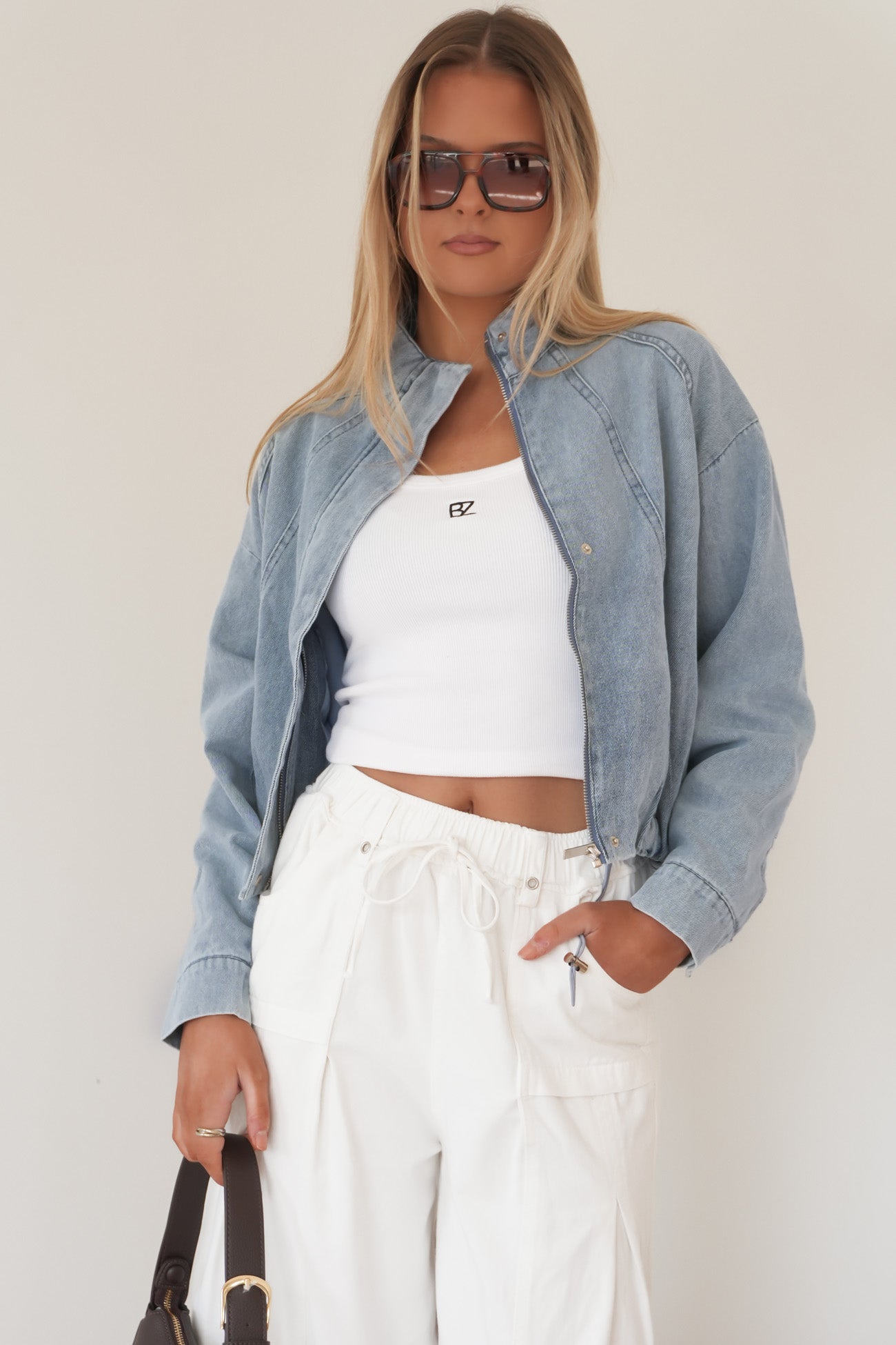 Kealey Denim Bomber Light Wash