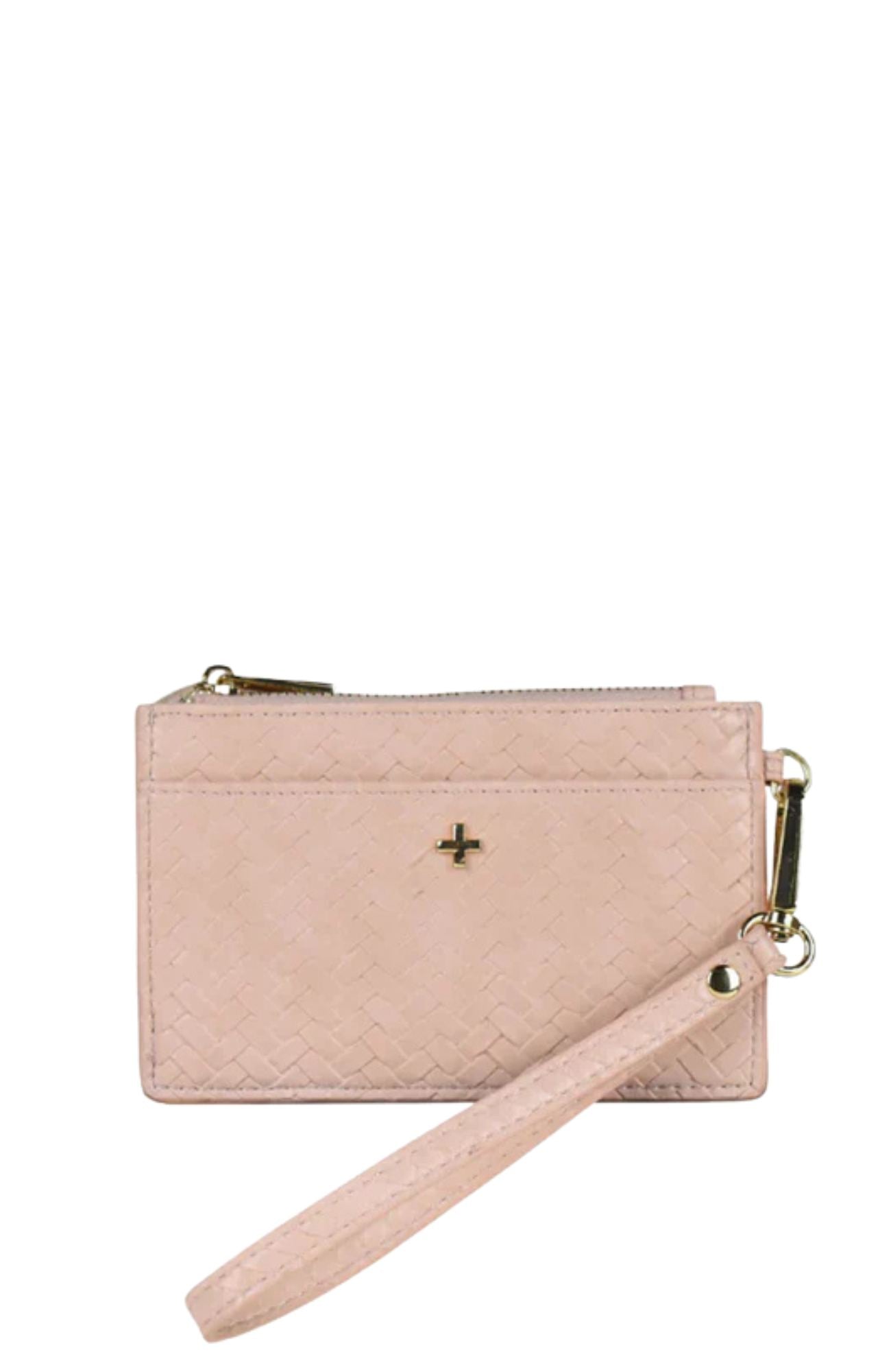 Keira Zip Card Wallet Pink Weave Gold