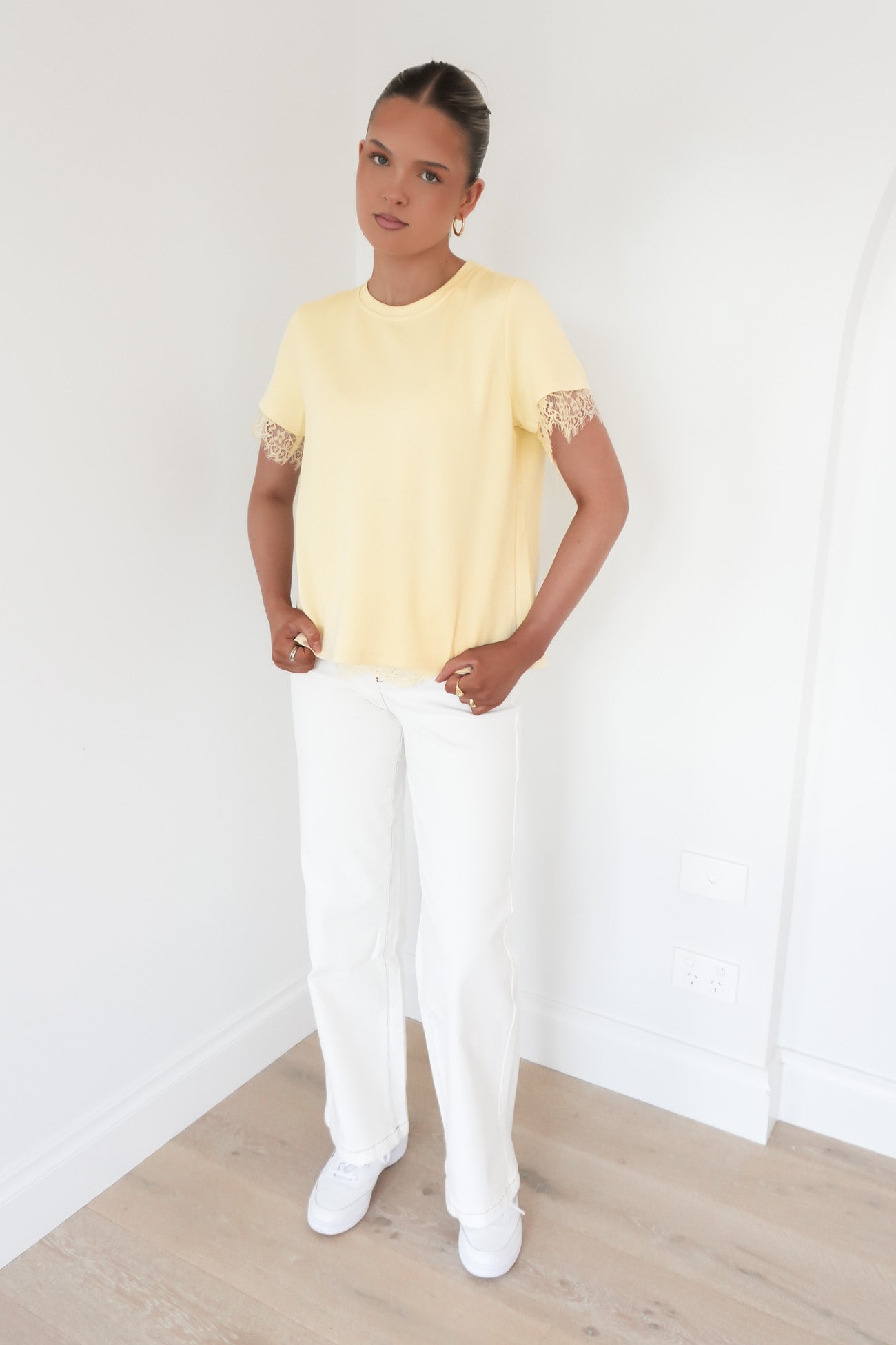 Kiarna Lace Tee Yellow