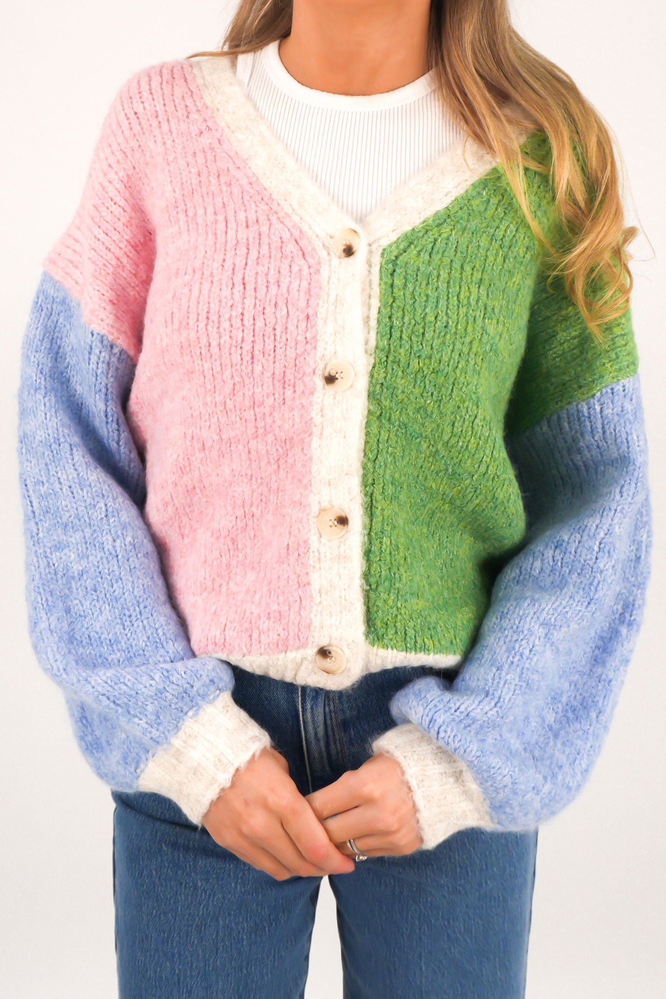 Kingsley Cardigan Green Pink