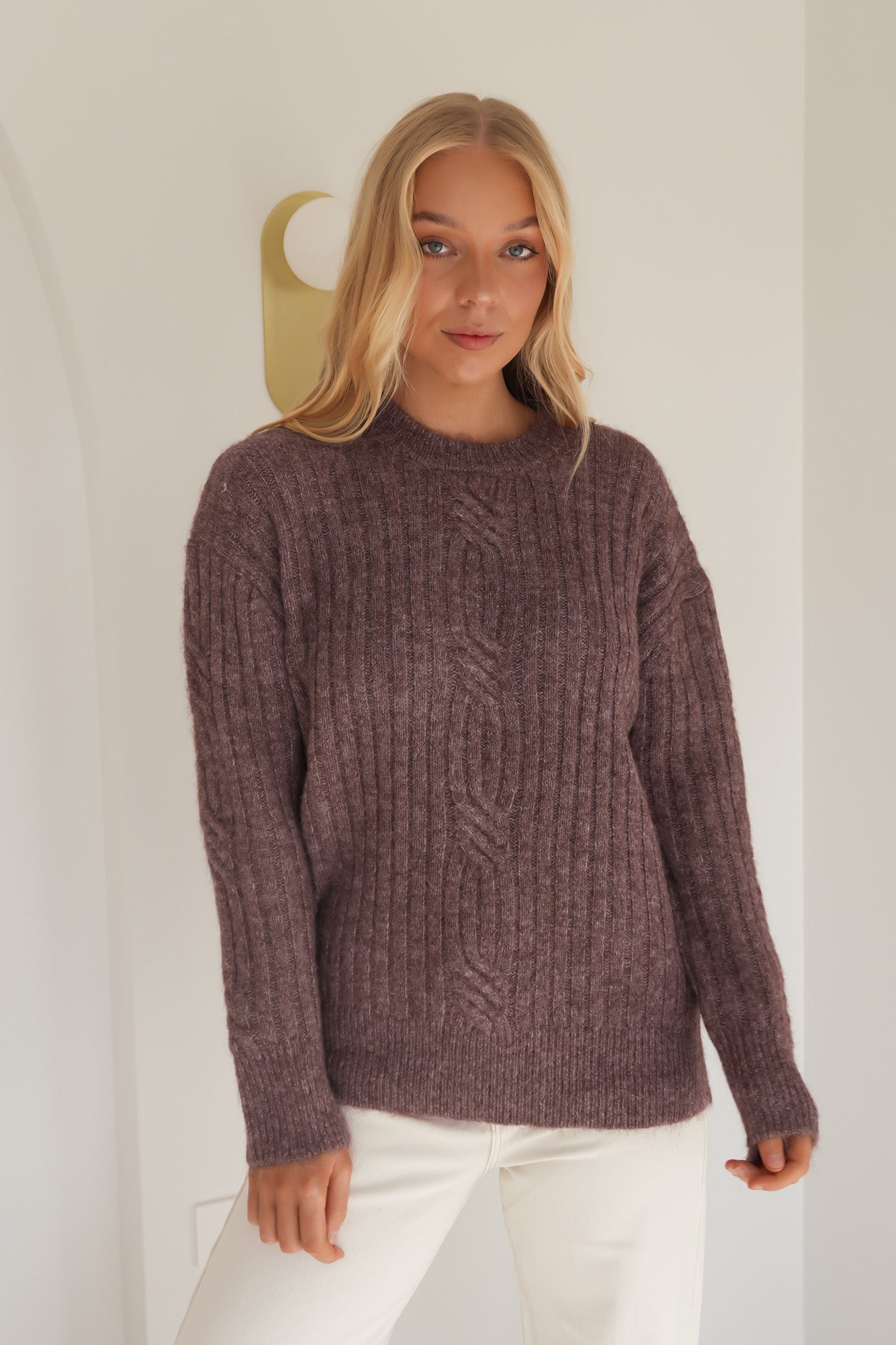 Kira Cable Jumper Dusty Rose