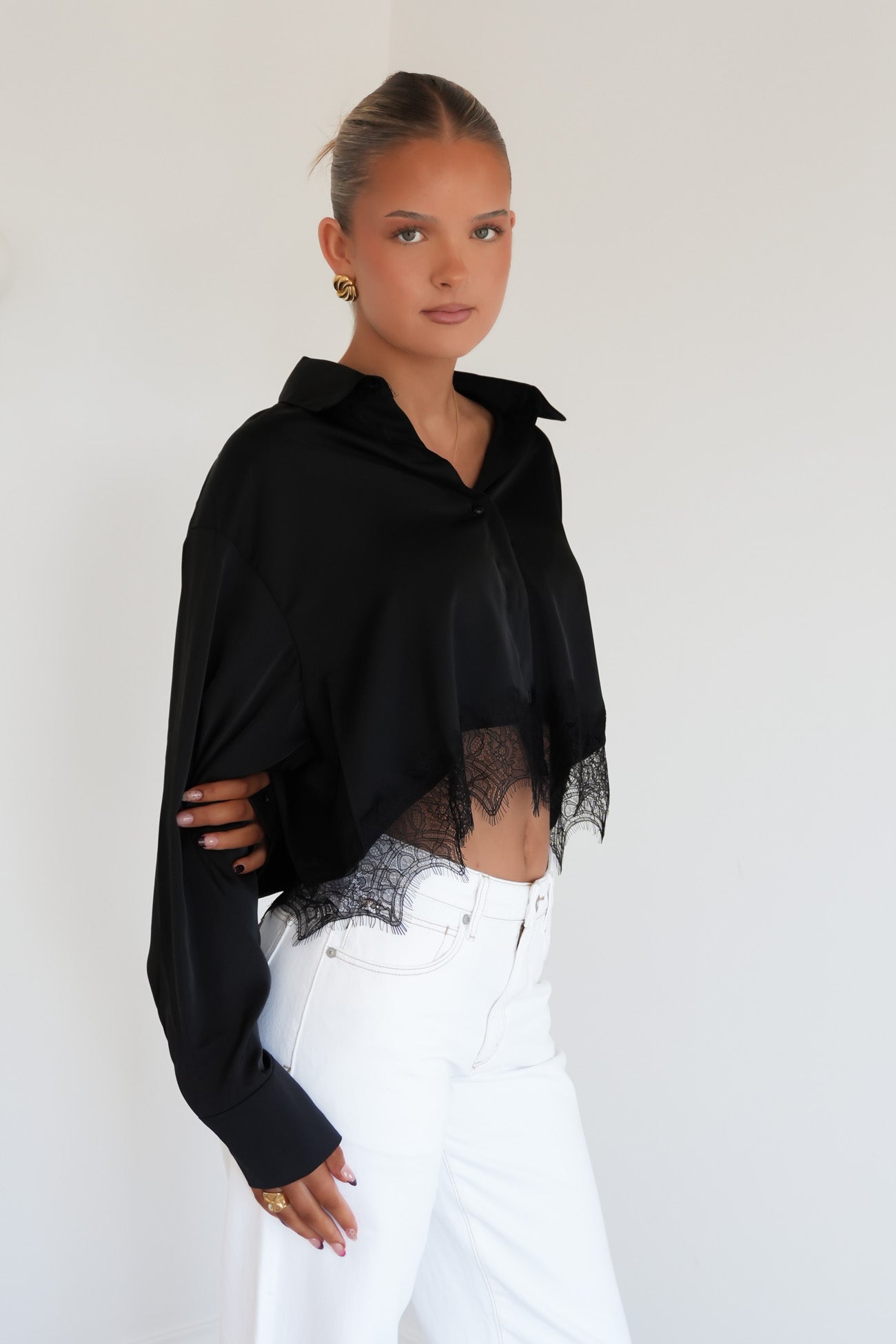 Kirra Lace Shirt Black