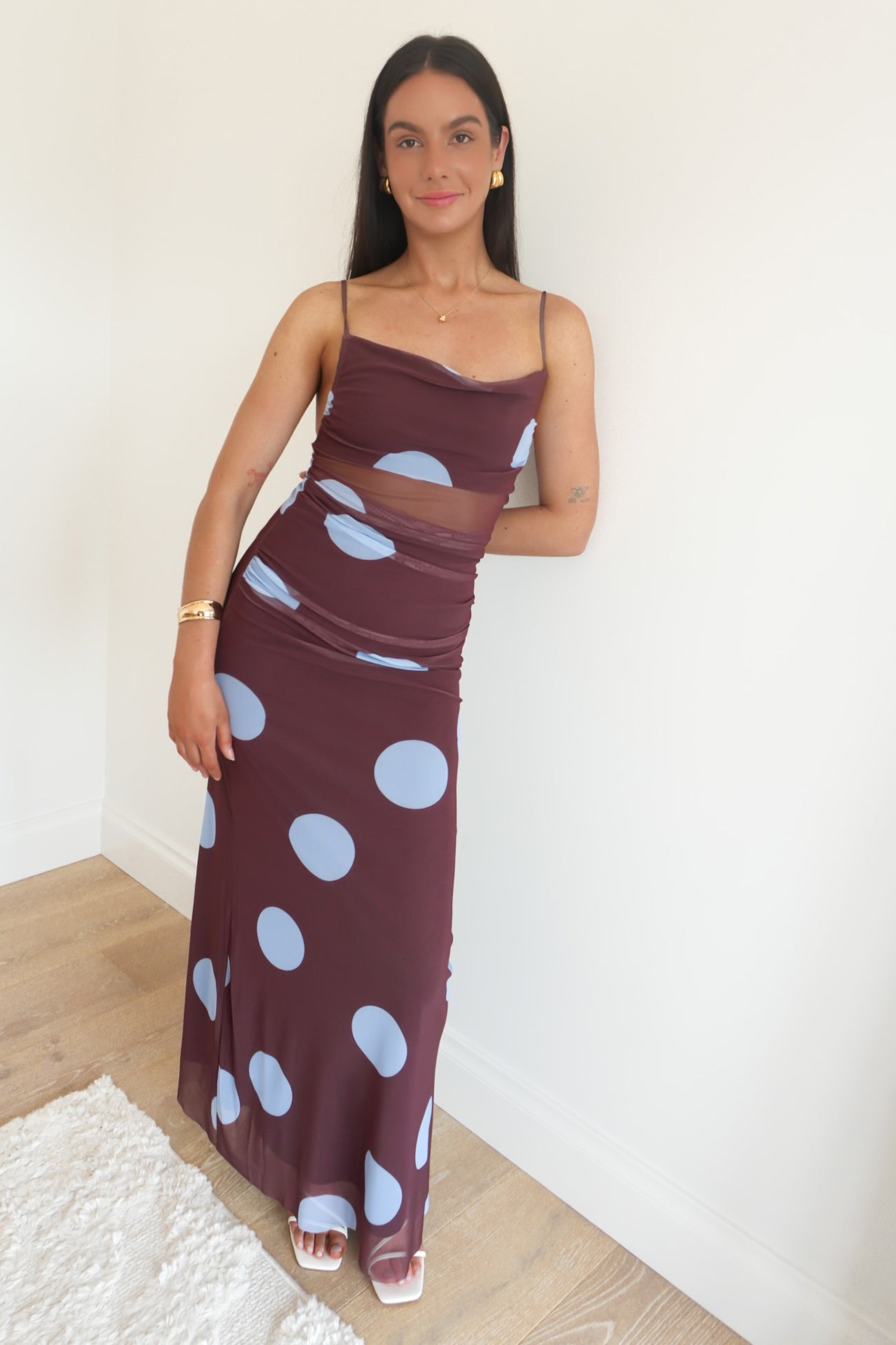 Kirrily Maxi Dress Chocolate Polka Dot