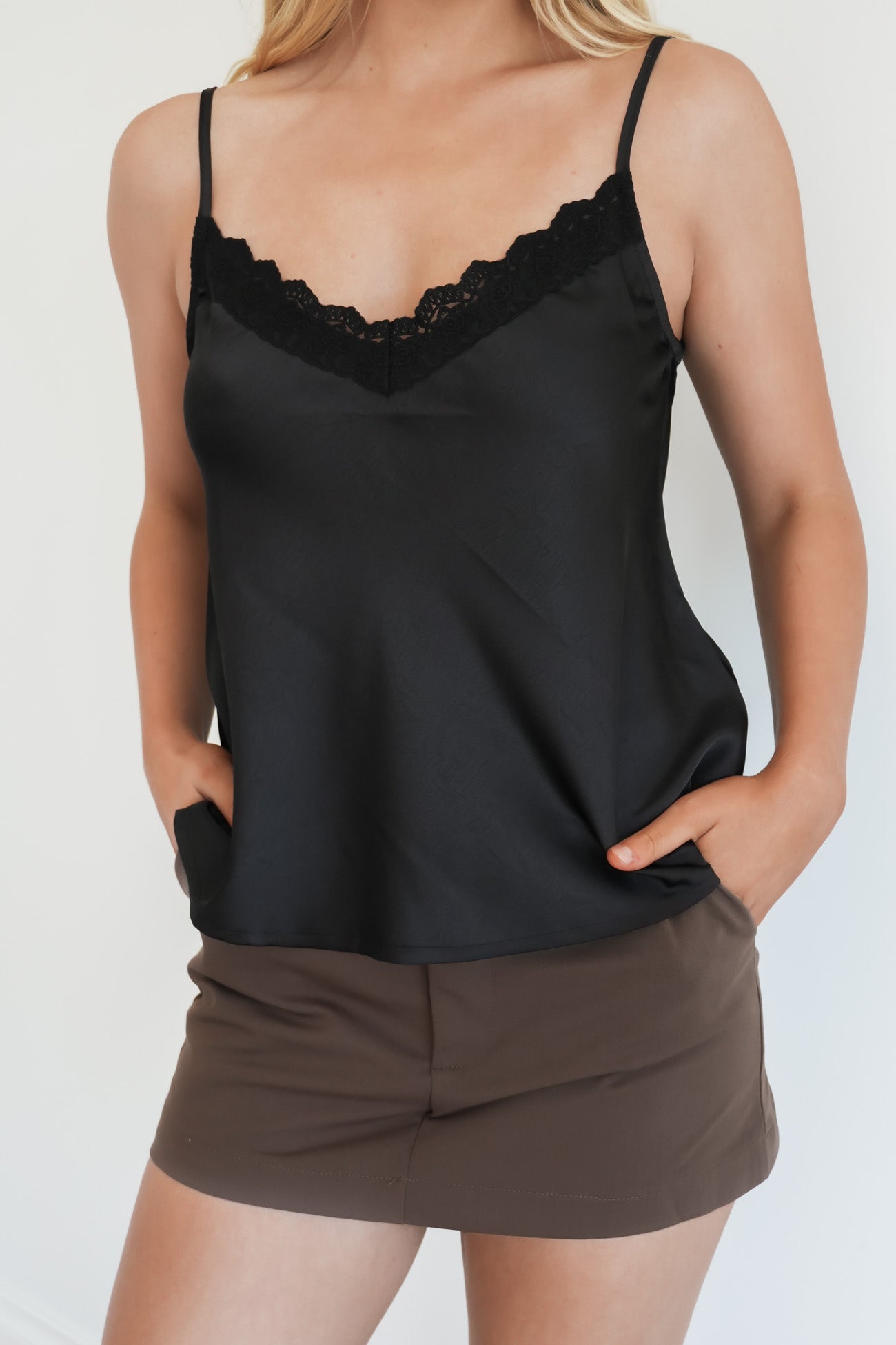 Kiva Lace Cami Black