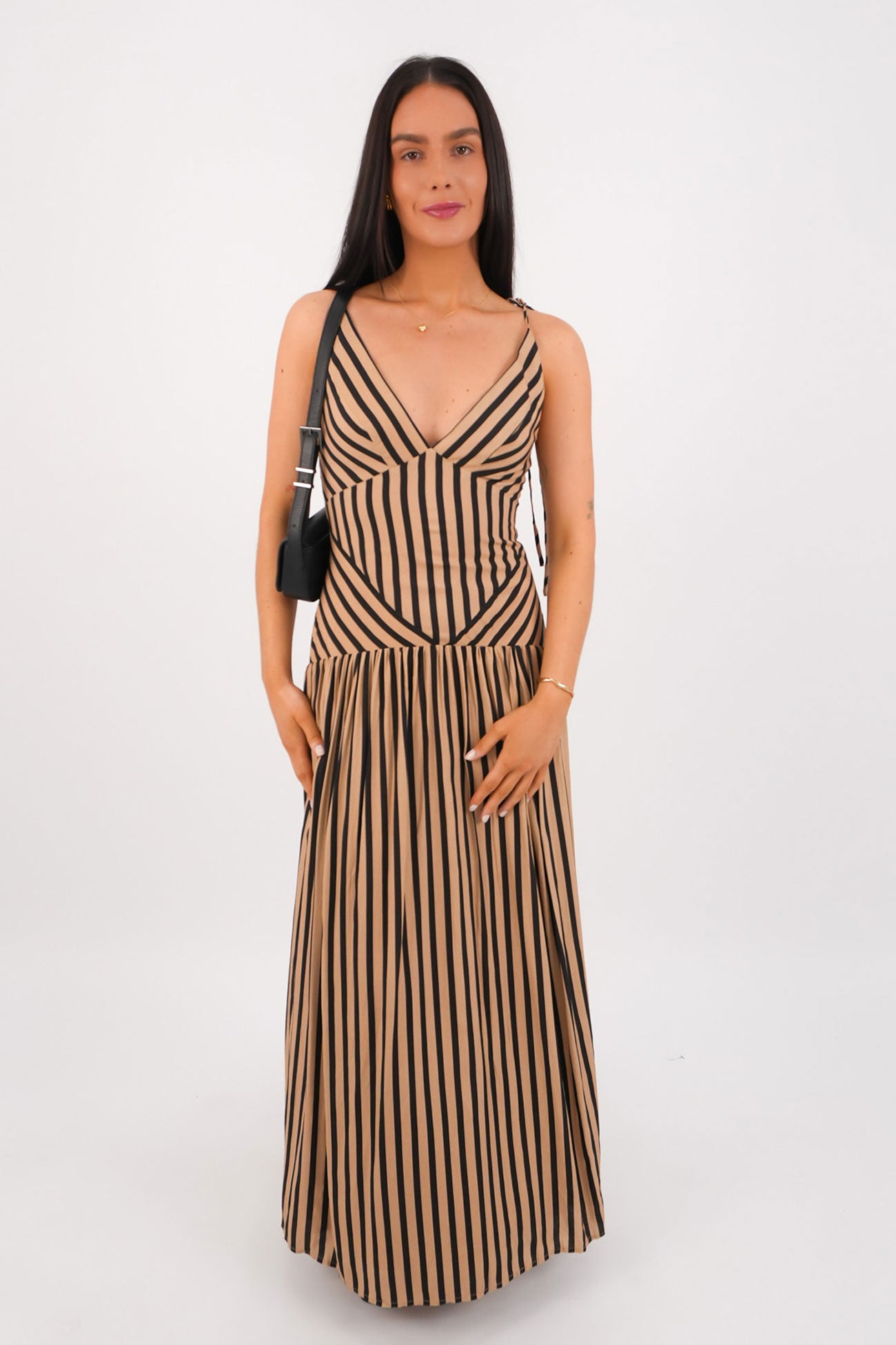 Kourtney Maxi Dress Tan Stripe
