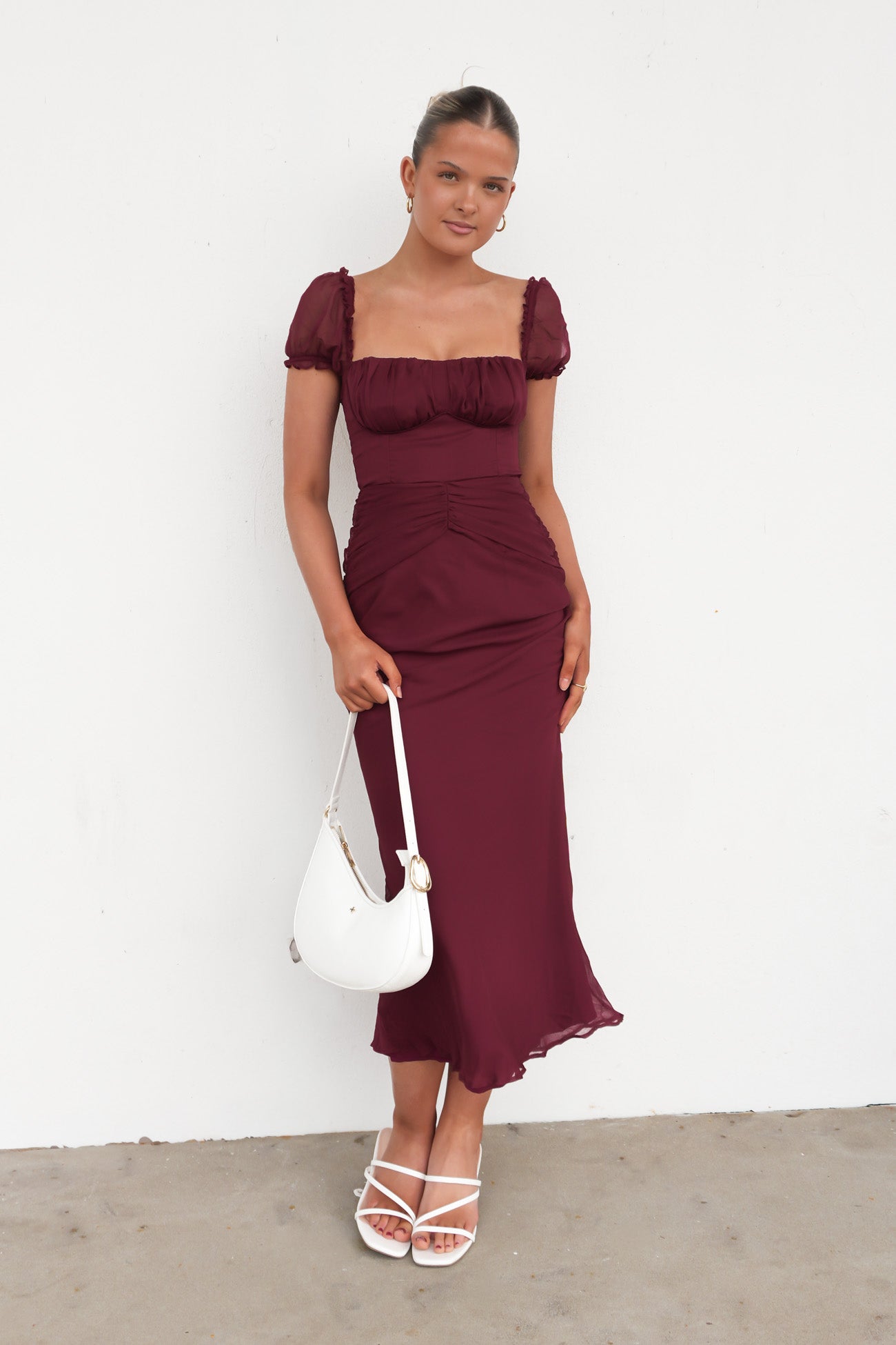 Kyeesha Midi Dress Wine