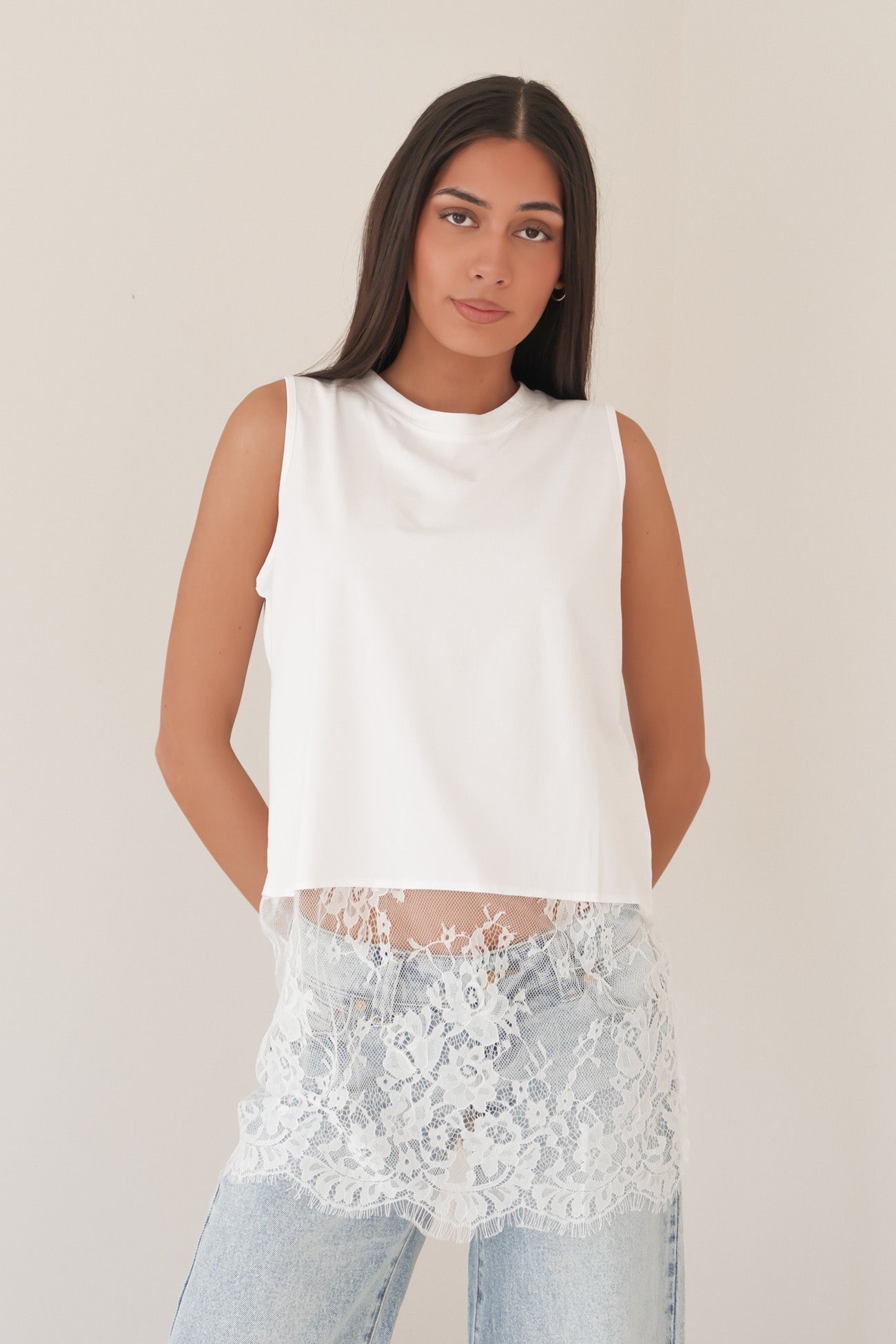 Kyella Lace Top White