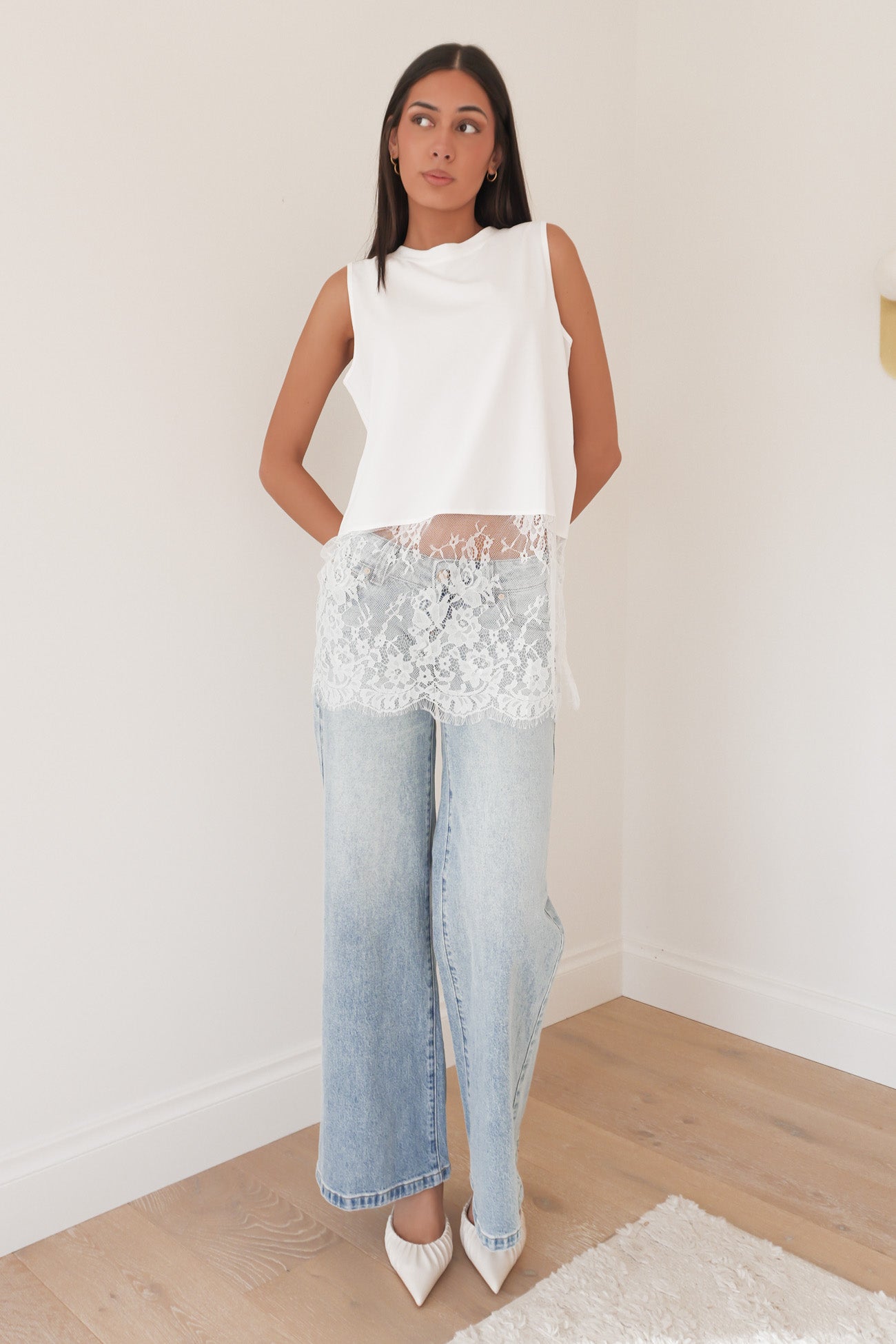 Kyella Lace Top White