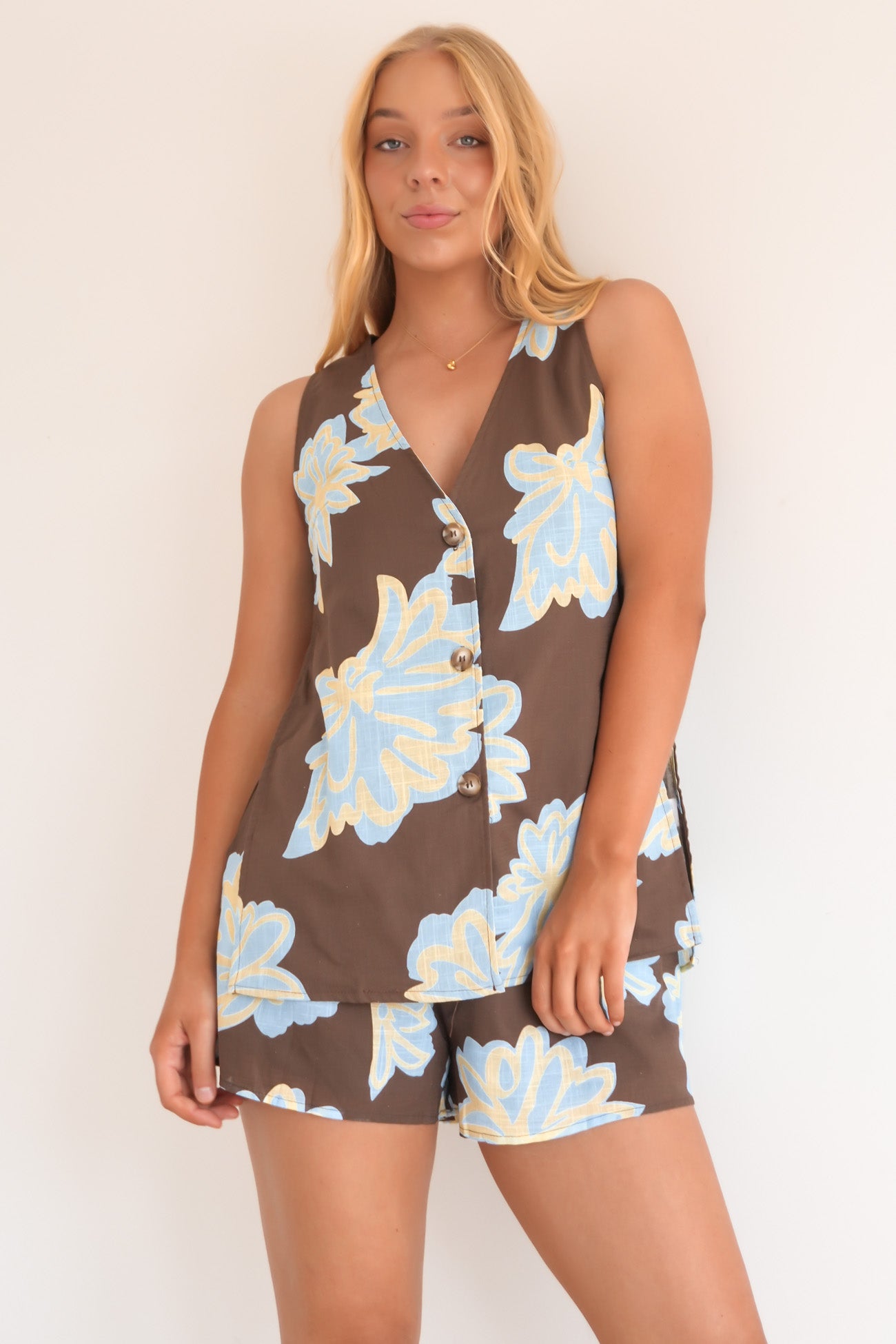 Kylae Set Chocolate Blue Floral