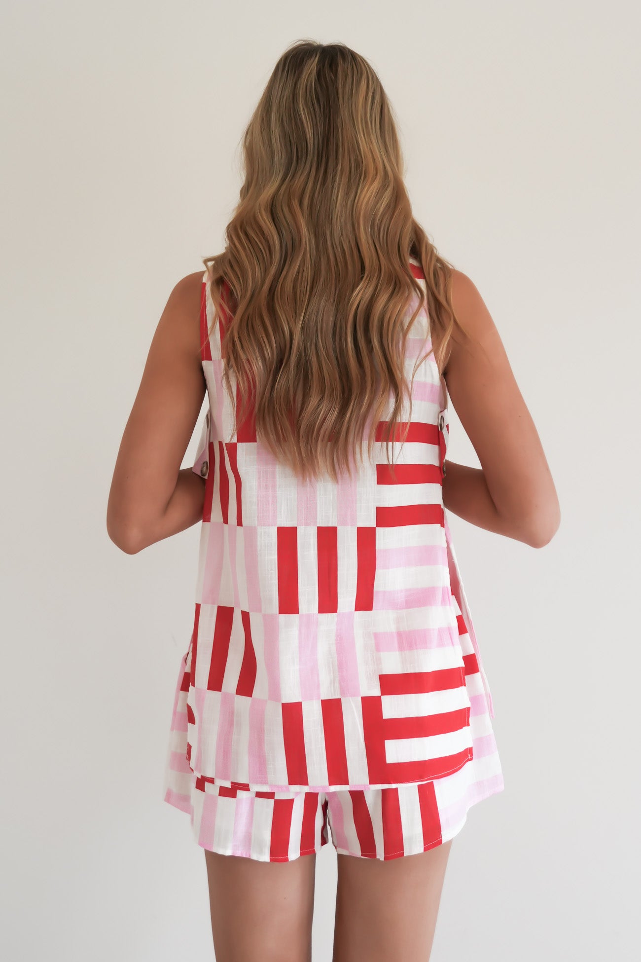 Kylae Set Pink Geo Stripe