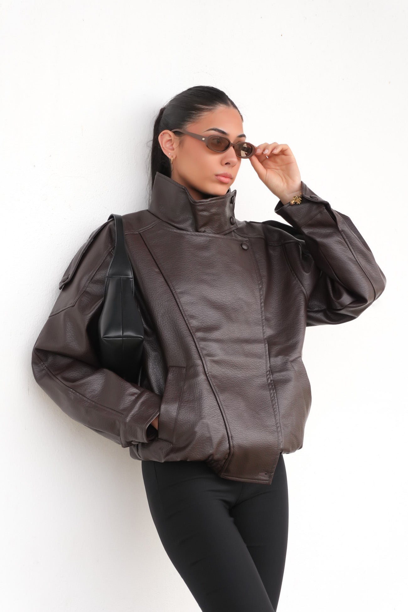 Kylea Leather Jacket Chocolate