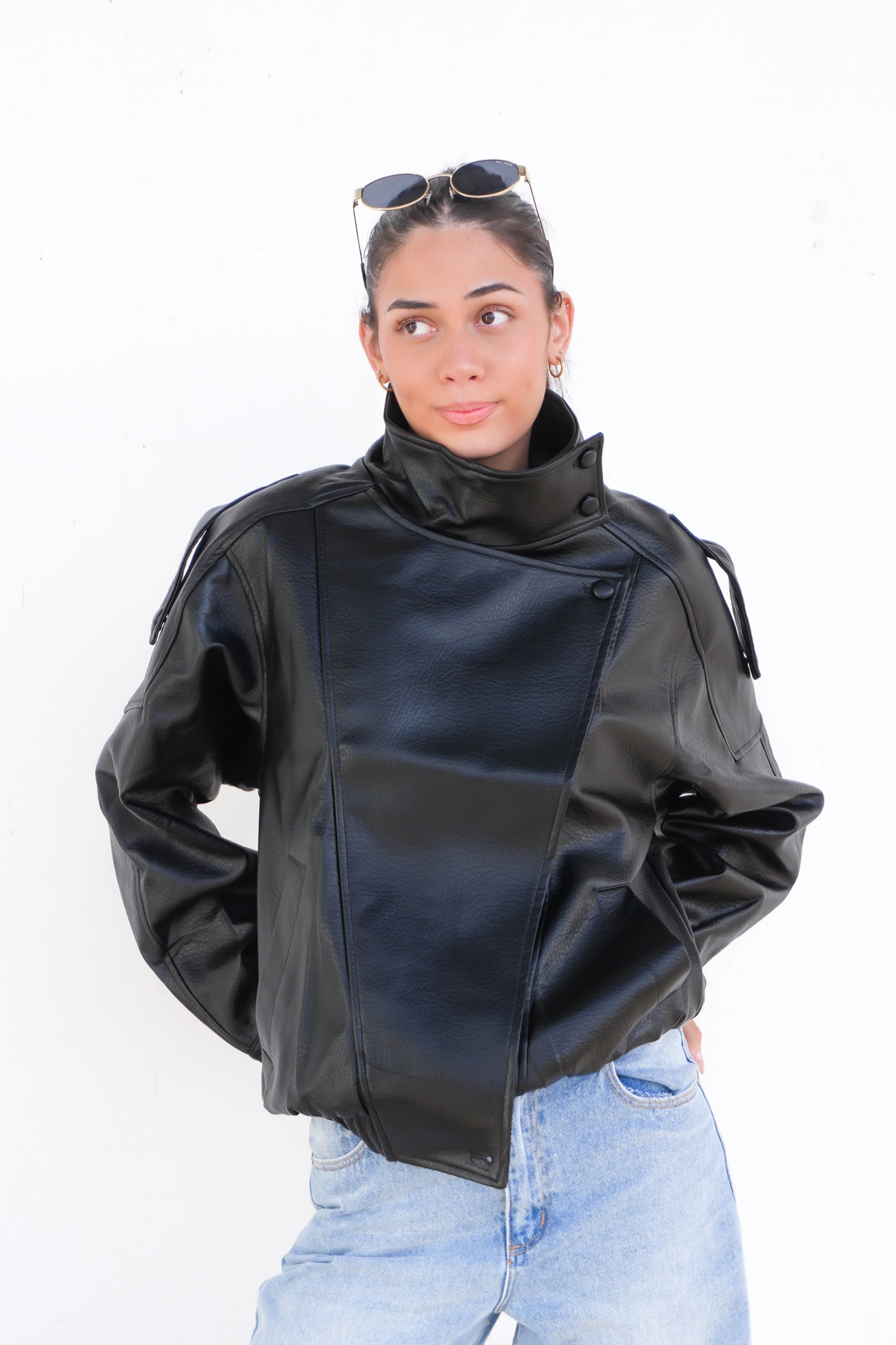 Kylea Pleather Jacket Black
