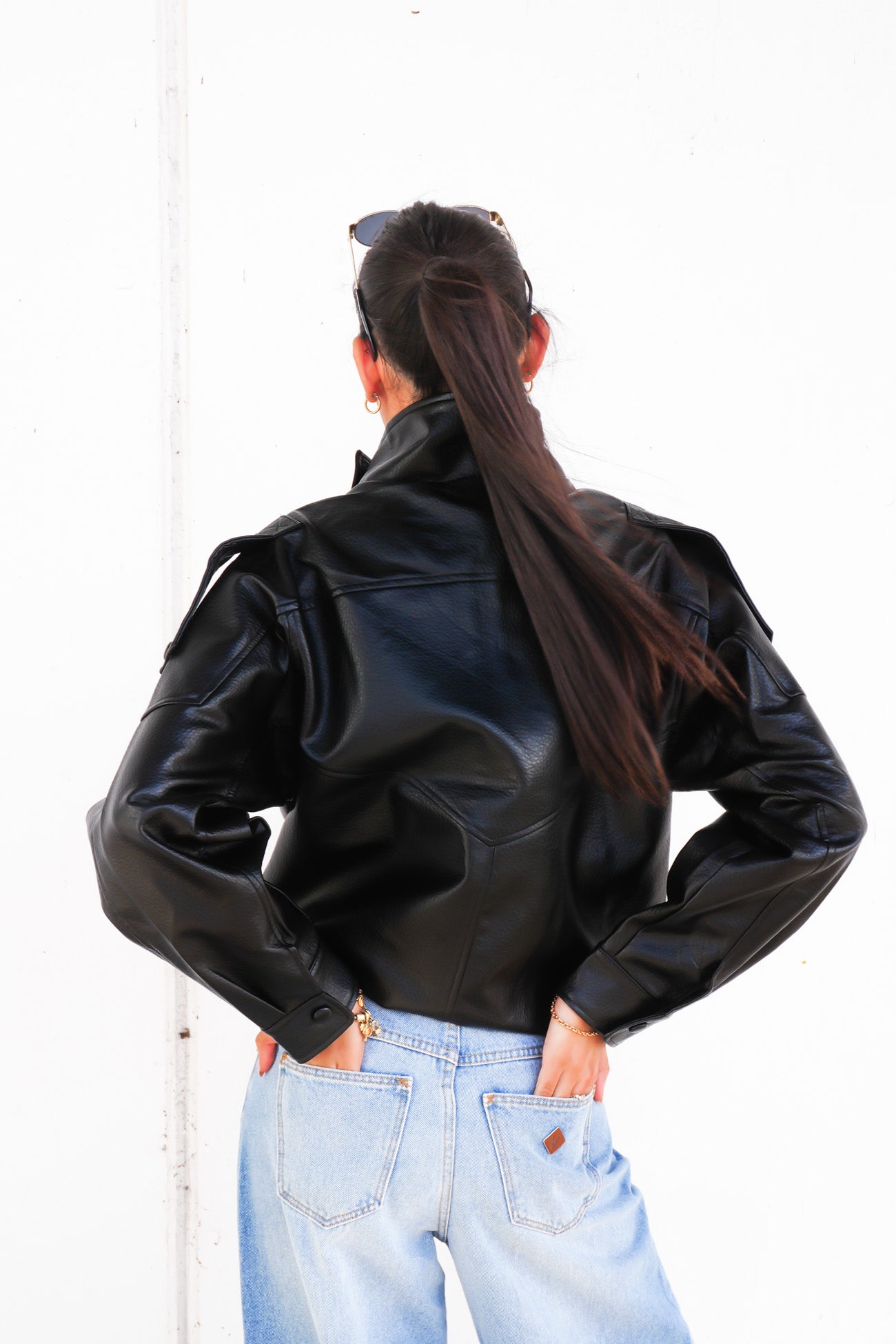 Kylea Pleather Jacket Black
