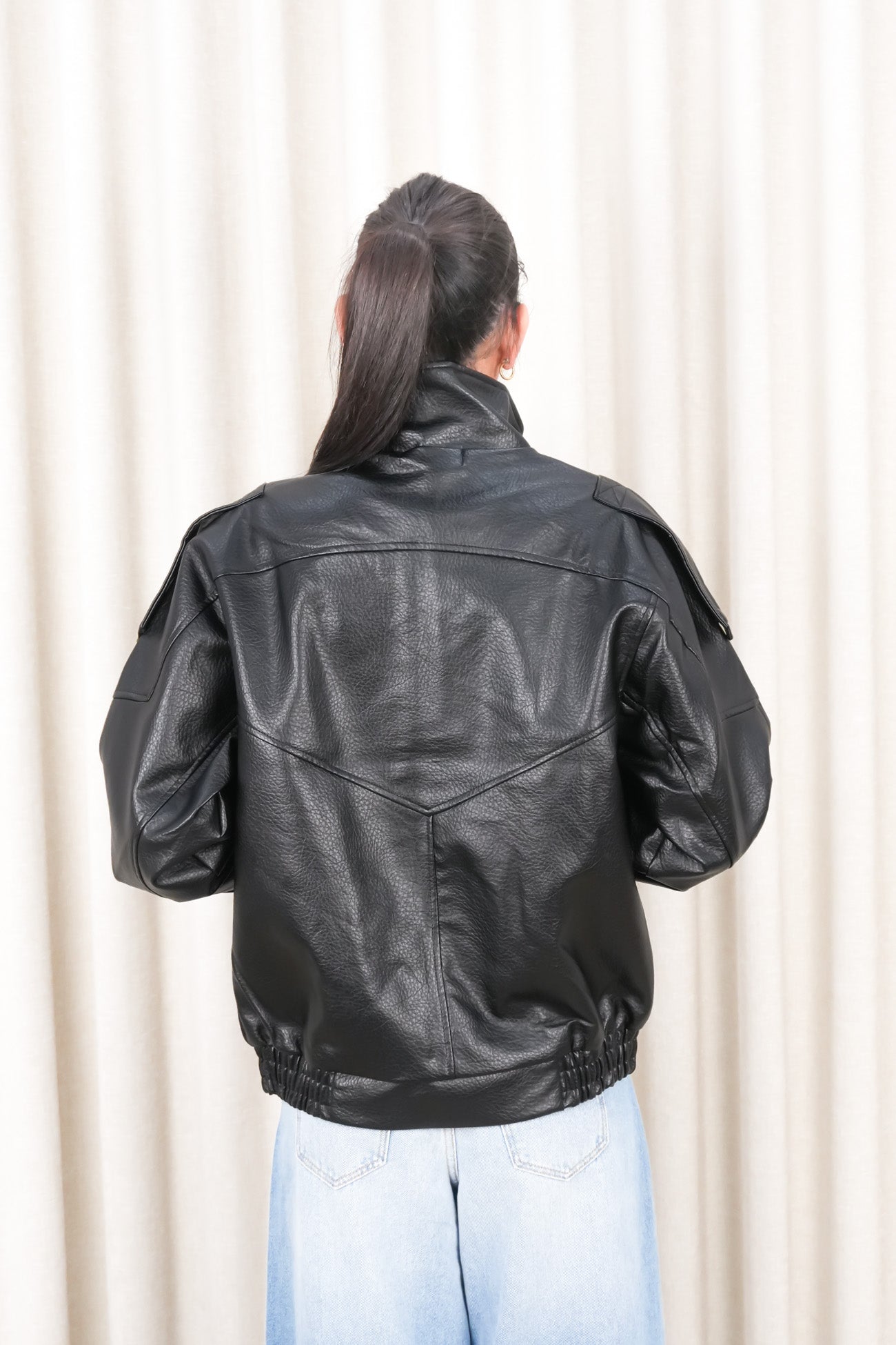 Kylea Pleather Jacket Black