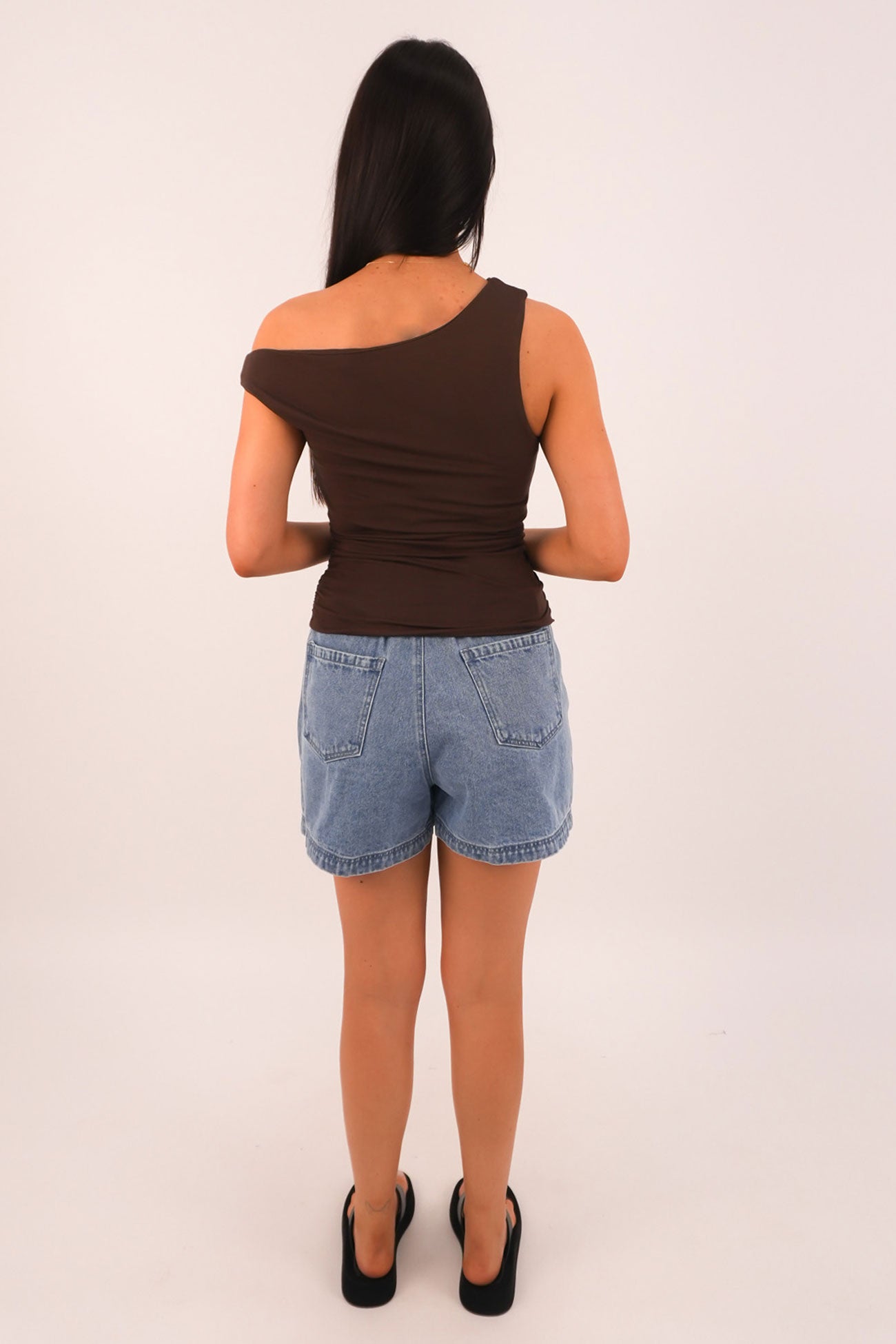 Kylie Off Shoulder Top Brown