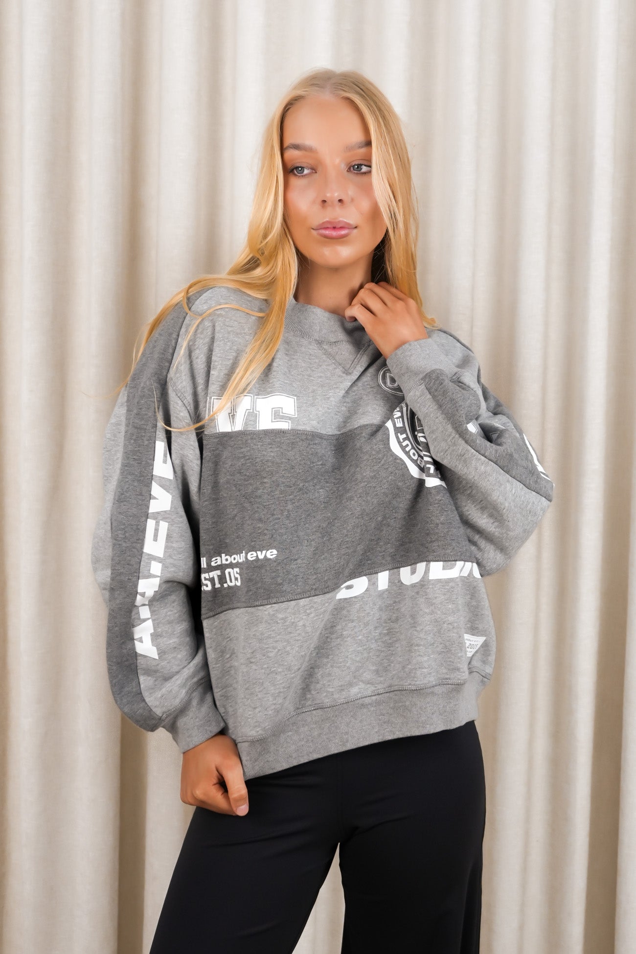 Kyoto Vintage Panel Crew Grey Marle